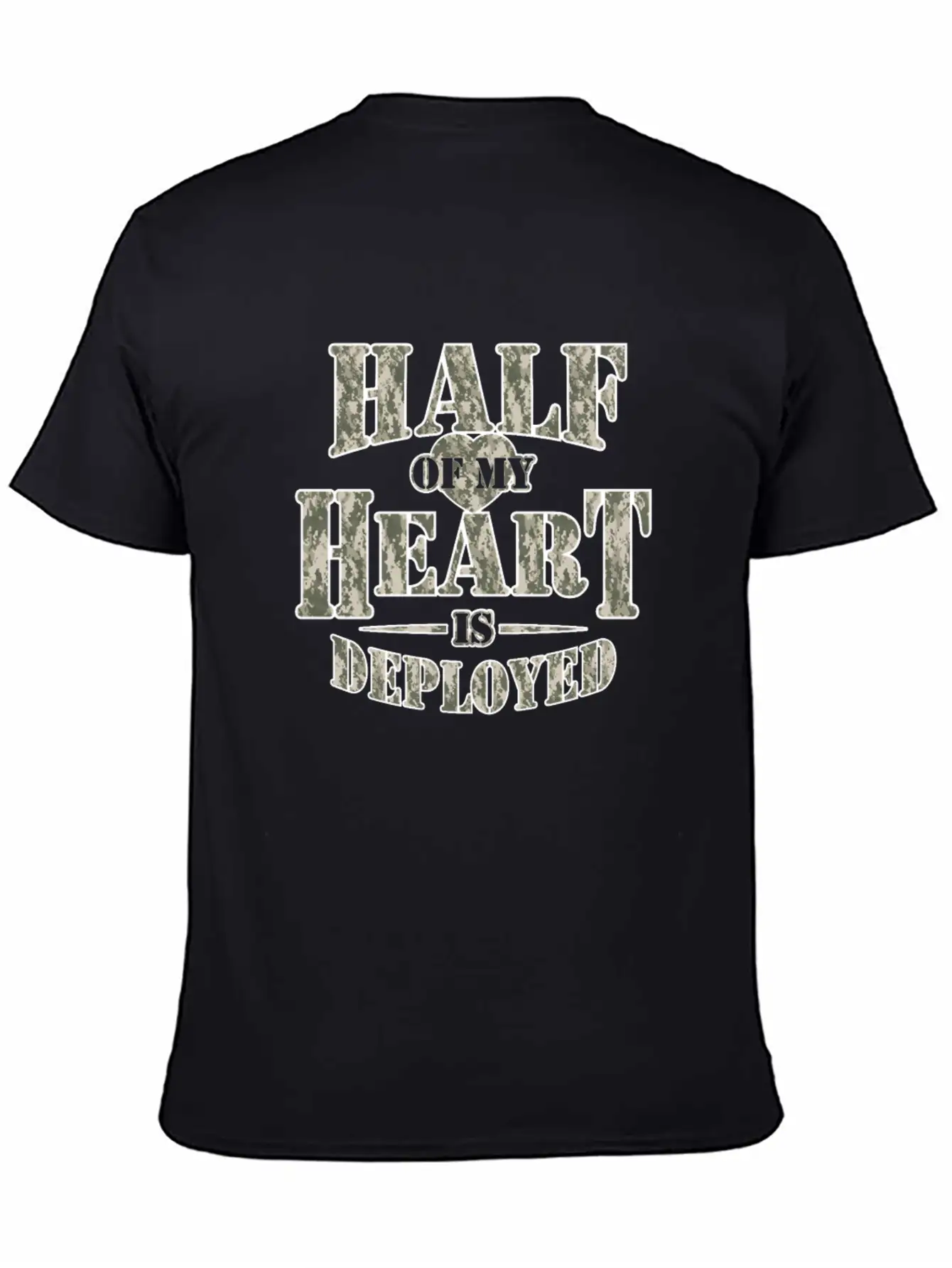 Half Of My Heart Is Deployed - Armed Force Relaxed Everyday Tee – Lightweight And Durable Cotton