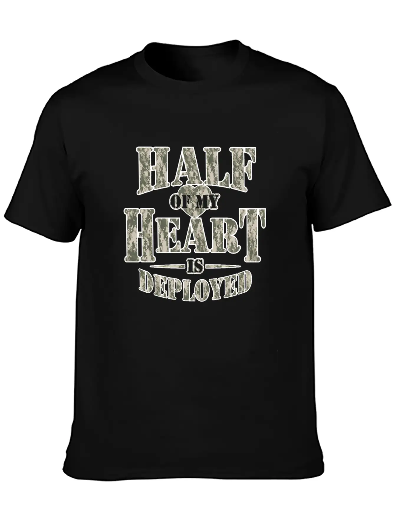 Half Of My Heart Is Deployed - Armed Force Relaxed Everyday Tee – Lightweight And Durable Cotton