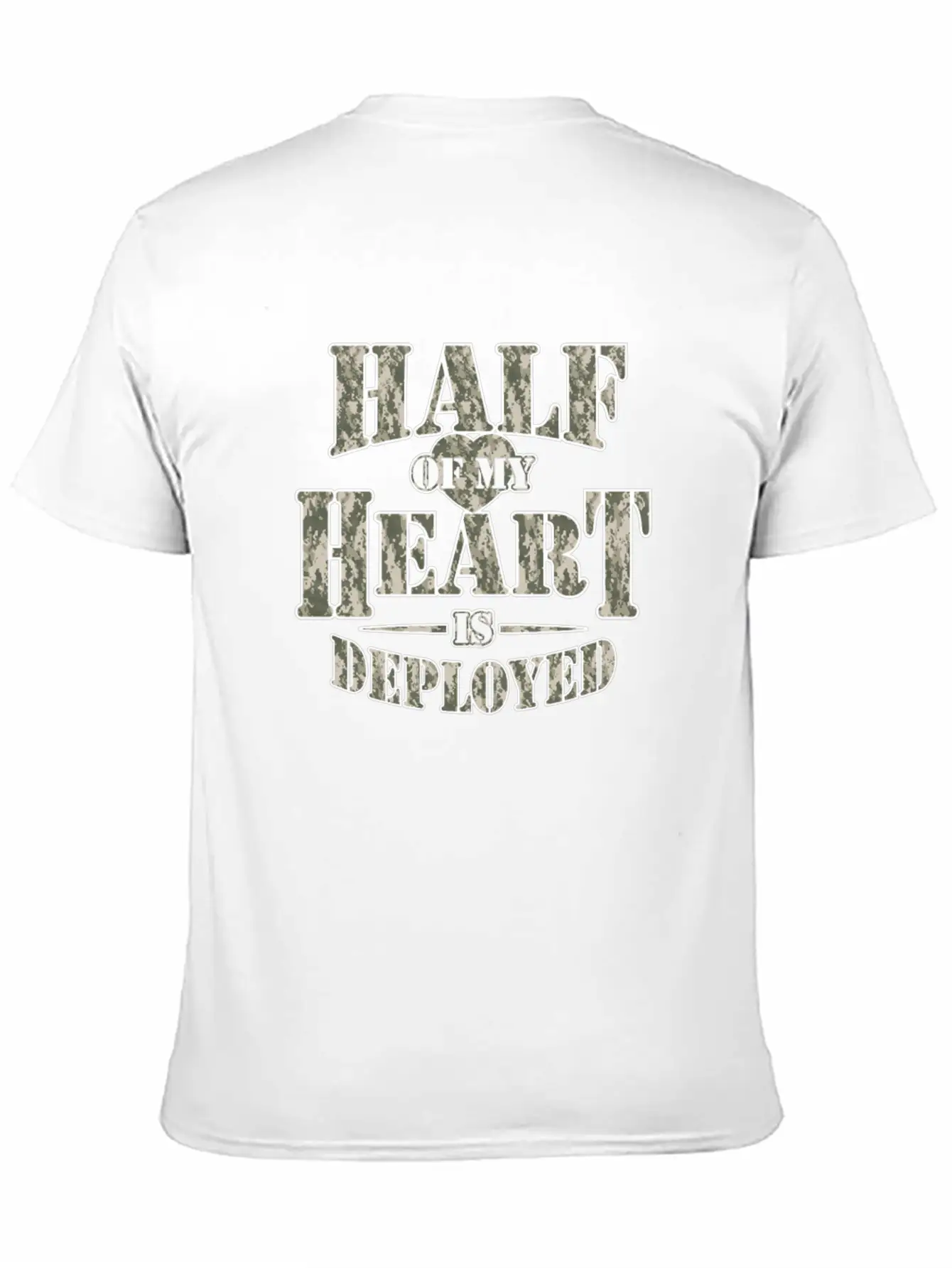 Half Of My Heart Is Deployed - Armed Force Relaxed Everyday Tee – Lightweight And Durable Cotton