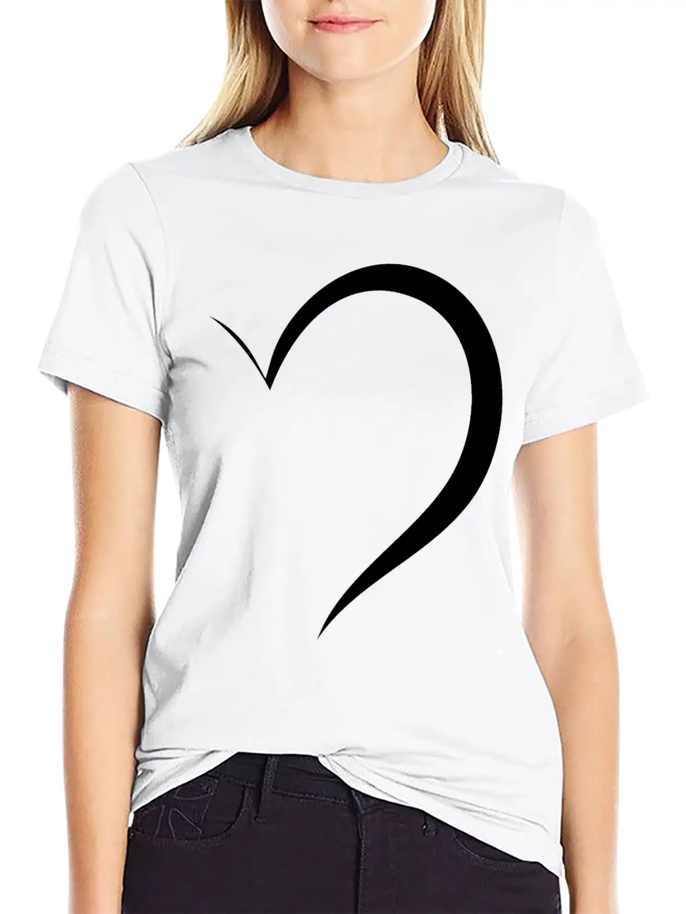 Half White Heart Stylish Everyday T-Shirt – Unisex Basic Cotton Tee