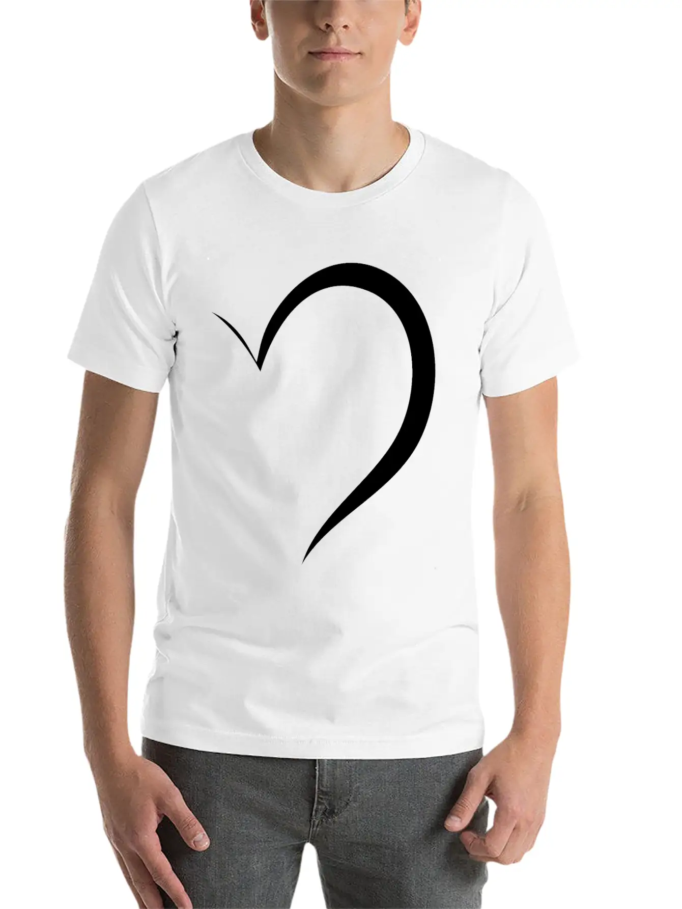 Half White Heart Stylish Everyday T-Shirt – Unisex Basic Cotton Tee
