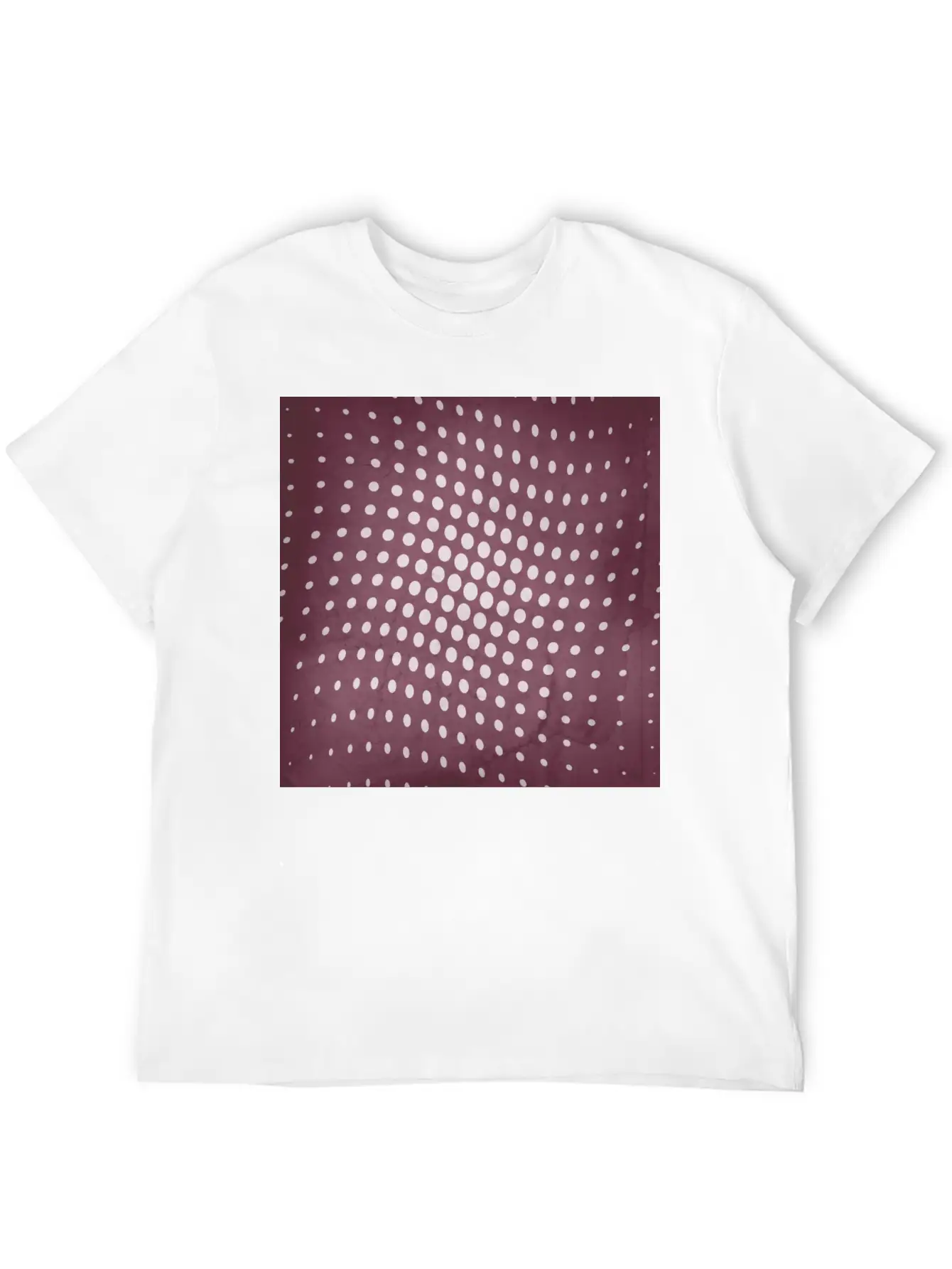 Halftone Flowing Circles In Mulberry Unisex Short Sleeve Soft Cotton T-Shirt – Casual Everyday Wear