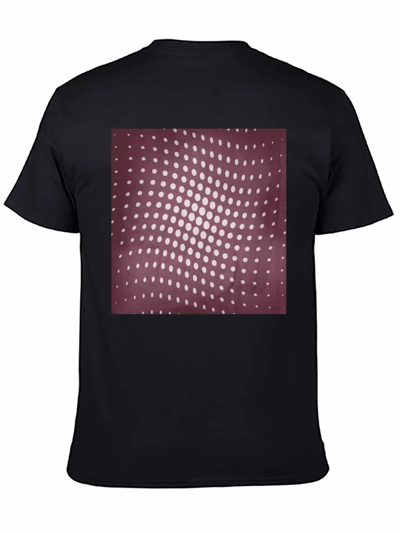 Halftone Flowing Circles In Mulberry Unisex Short Sleeve Soft Cotton T-Shirt – Casual Everyday Wear