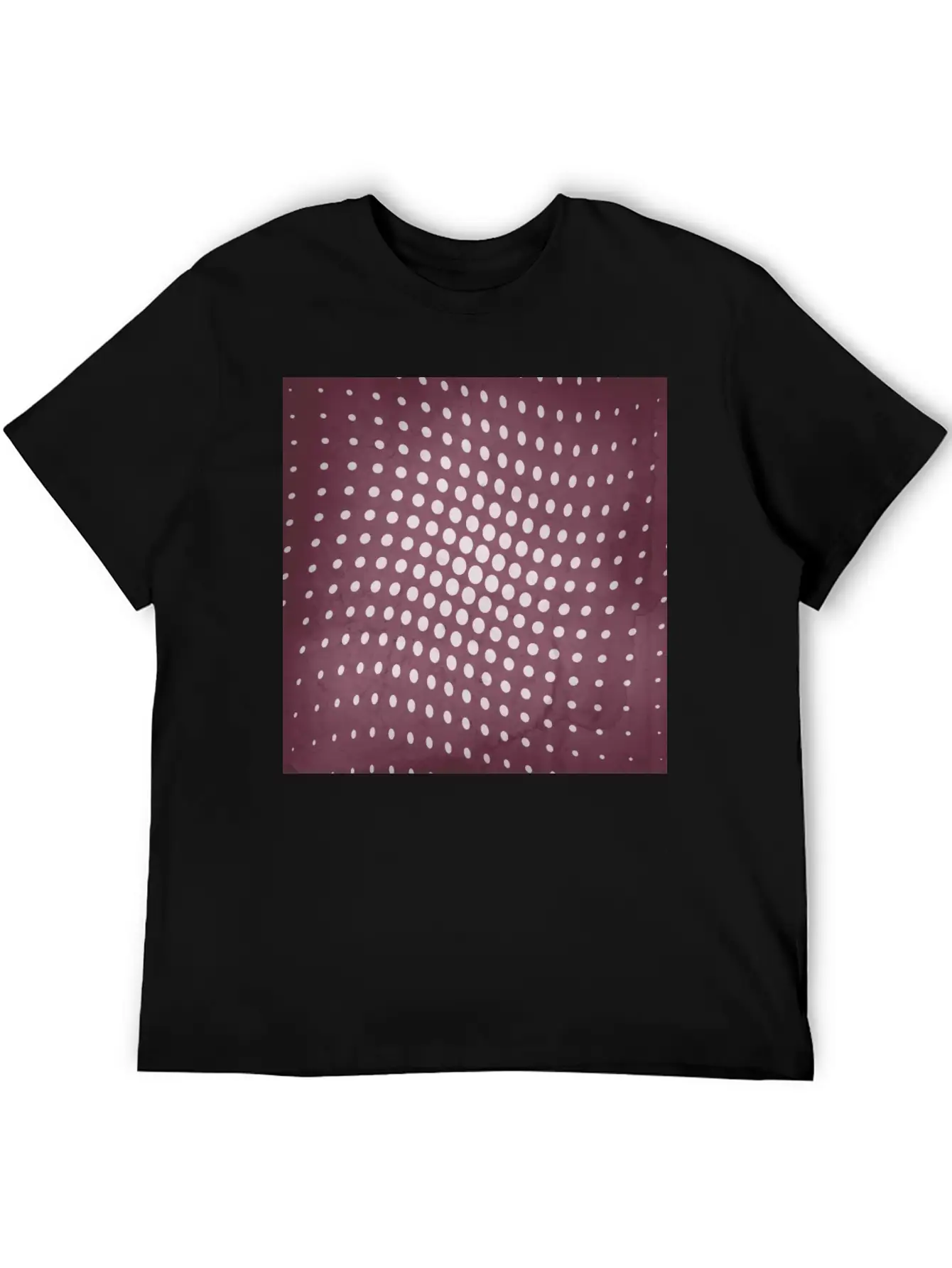 Halftone Flowing Circles In Mulberry Unisex Short Sleeve Soft Cotton T-Shirt – Casual Everyday Wear