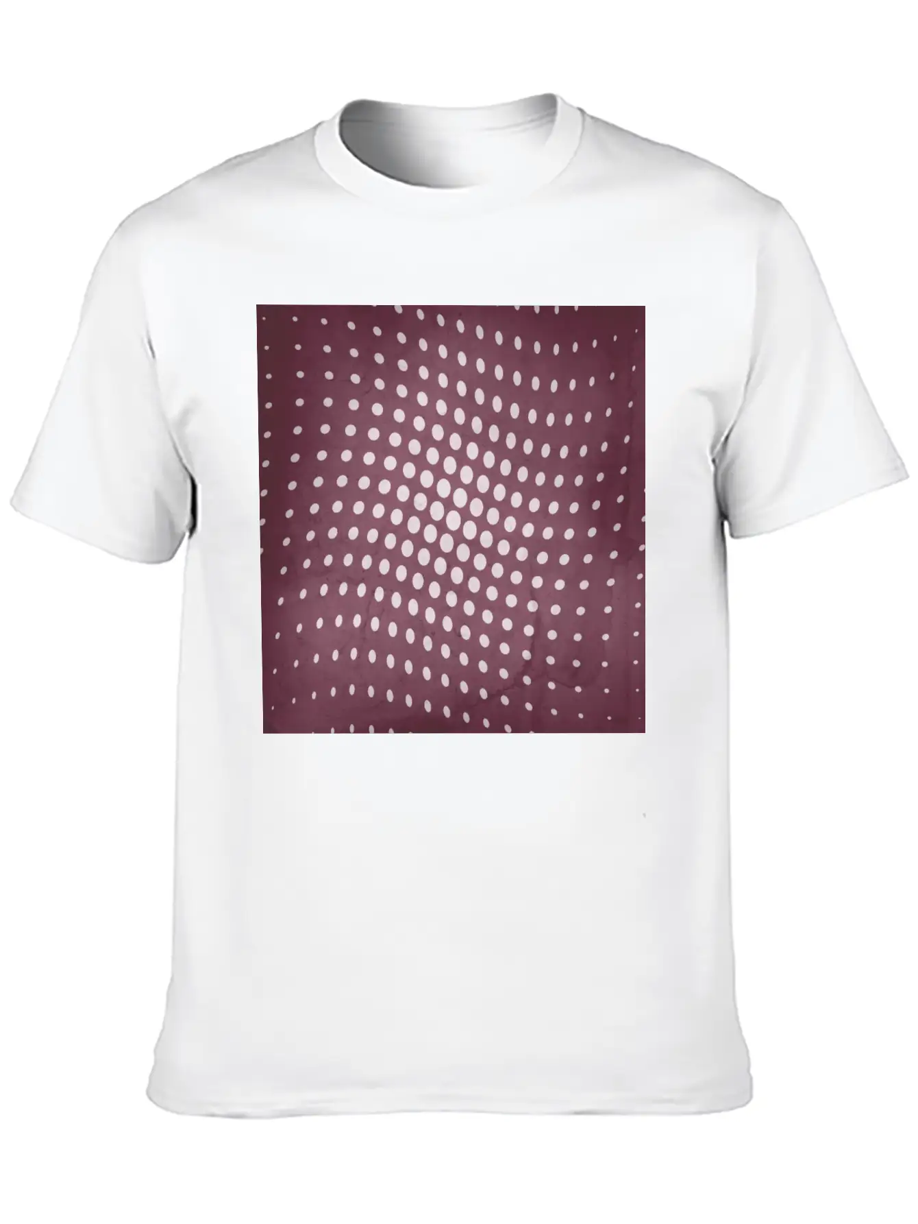 Halftone Flowing Circles In Mulberry Unisex Short Sleeve Soft Cotton T-Shirt – Casual Everyday Wear