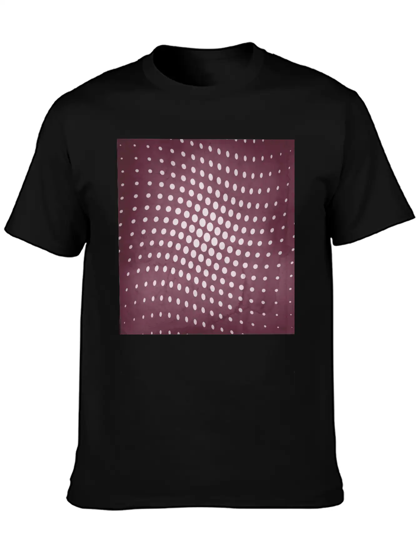 Halftone Flowing Circles In Mulberry Unisex Short Sleeve Soft Cotton T-Shirt – Casual Everyday Wear