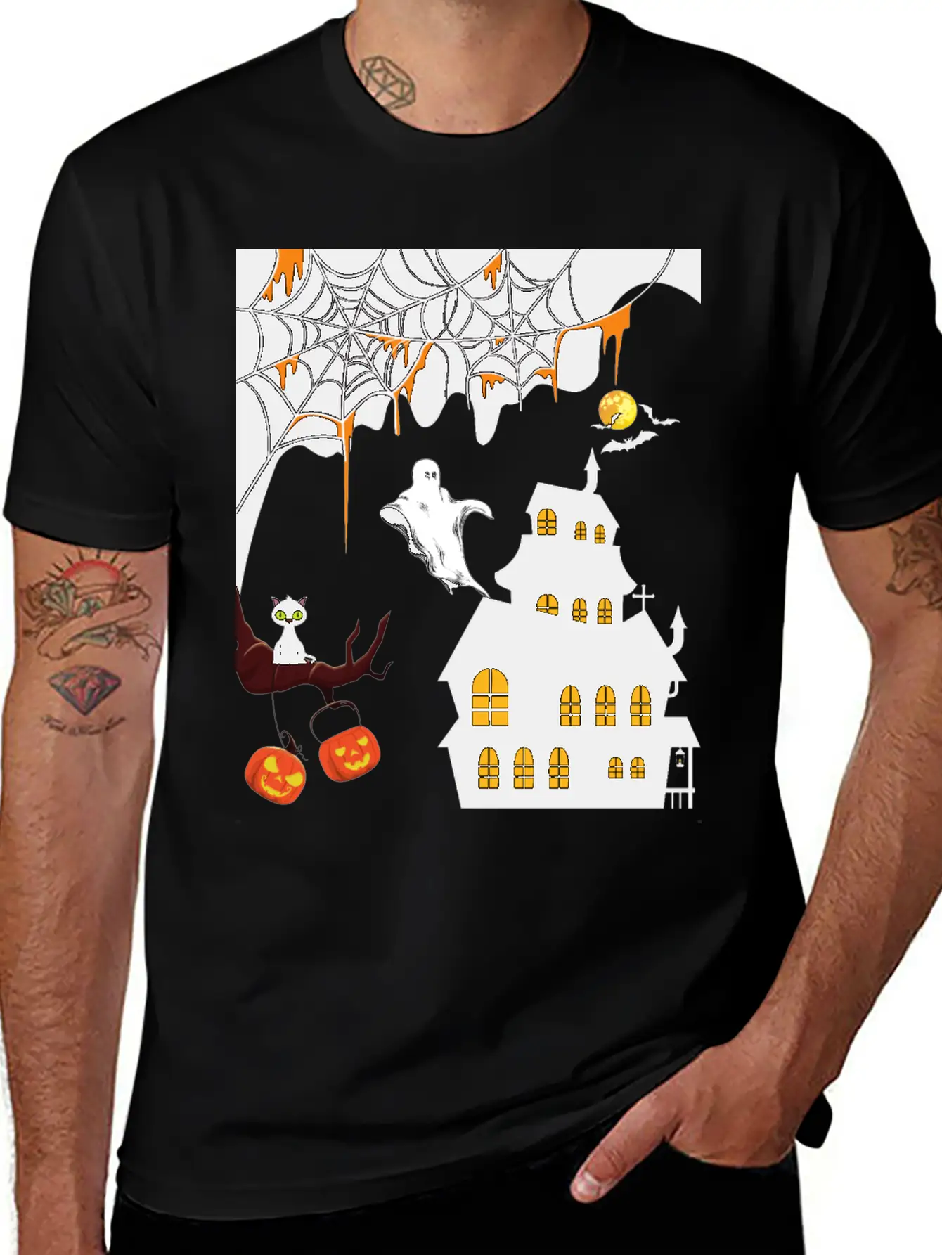 Halloween Celebration Theme Designs Stylish Everyday T-Shirt – Unisex Basic Cotton Tee