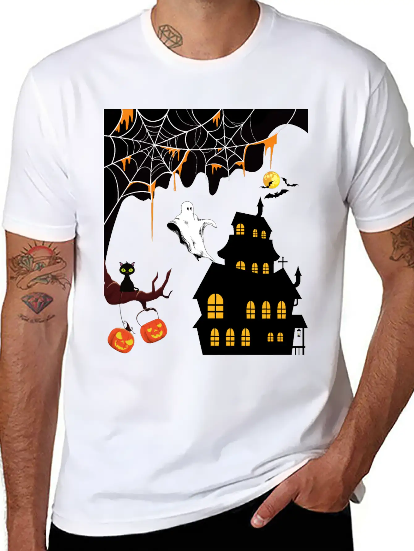 Halloween Celebration Theme Designs Stylish Everyday T-Shirt – Unisex Basic Cotton Tee