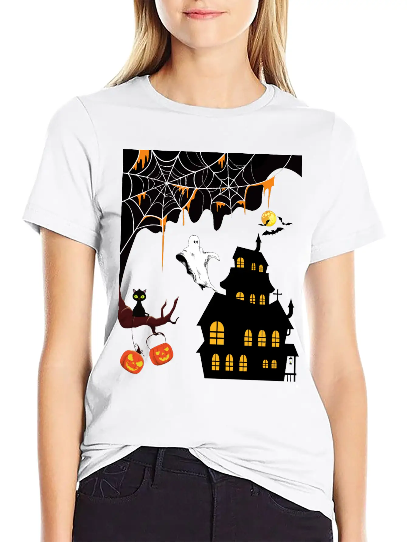Halloween Celebration Theme Designs Stylish Everyday T-Shirt – Unisex Basic Cotton Tee