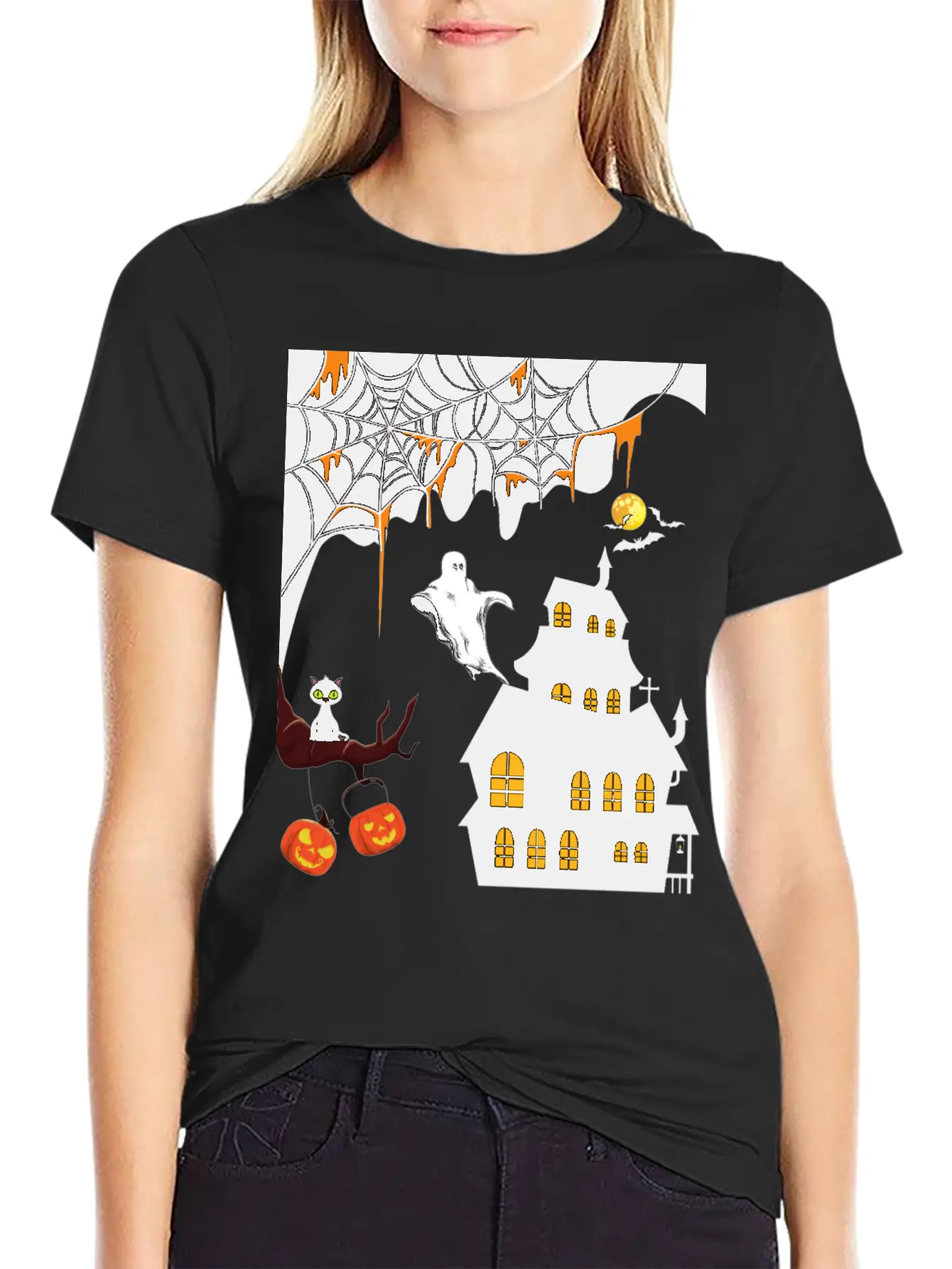 Halloween Celebration Theme Designs Stylish Everyday T-Shirt – Unisex Basic Cotton Tee