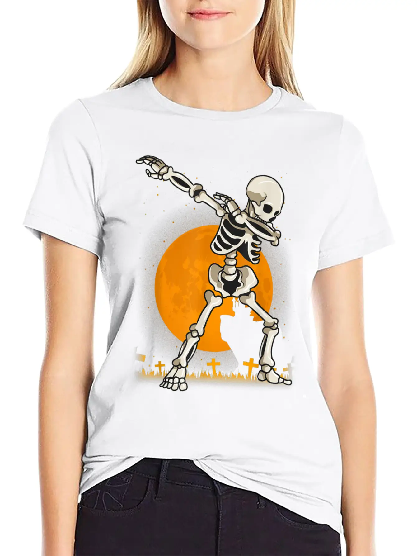 Halloween For Boys Kids Girl Dabbing Skeleton Comfortable Minimalist Graphic Tee – Summer Style Essential