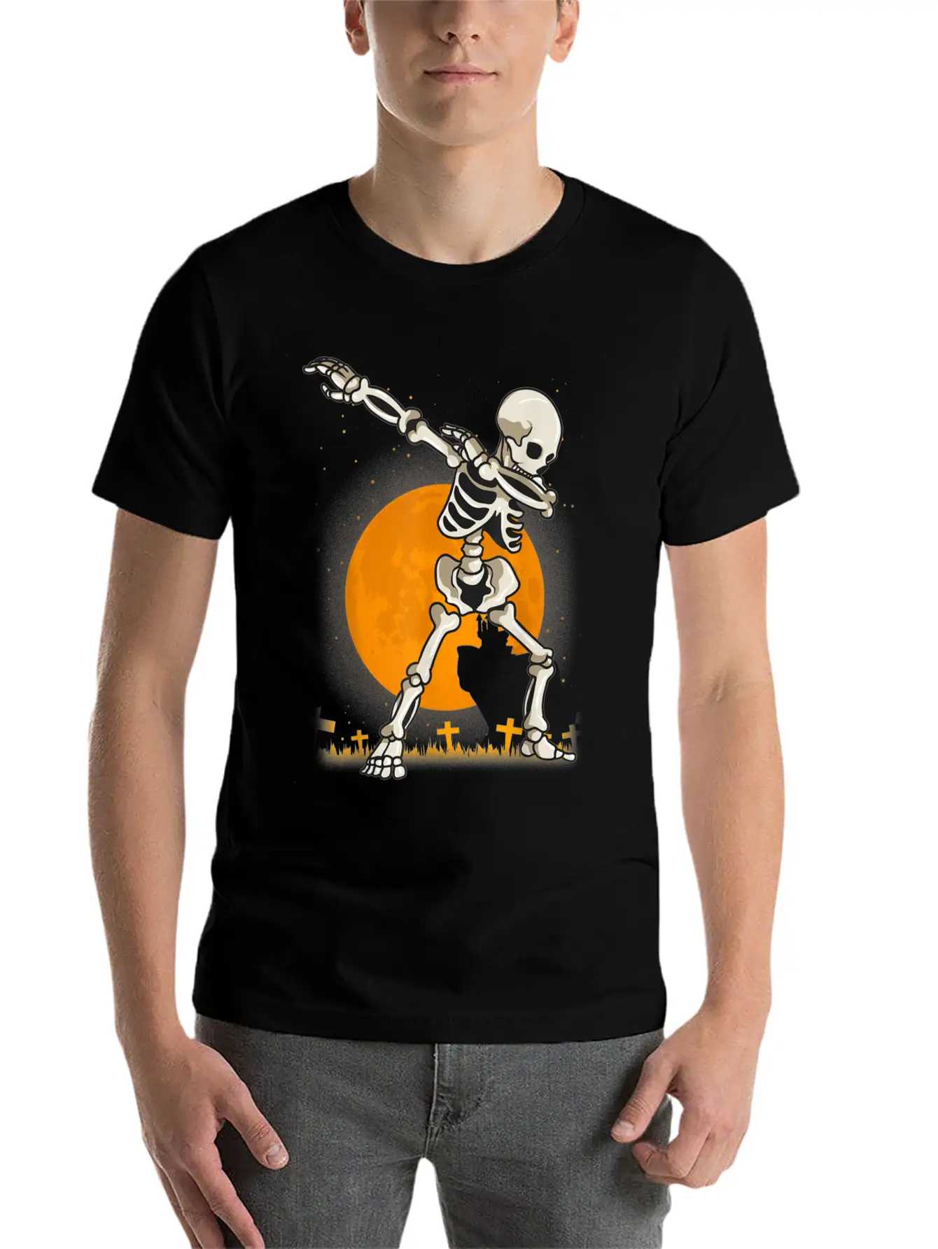 Halloween For Boys Kids Girl Dabbing Skeleton Comfortable Minimalist Graphic Tee – Summer Style Essential