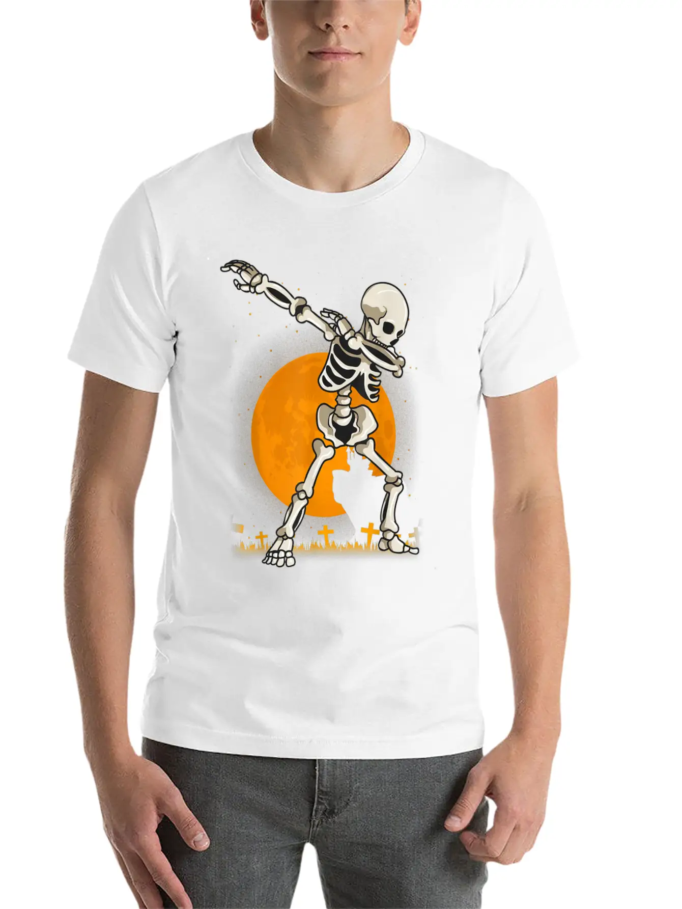 Halloween For Boys Kids Girl Dabbing Skeleton Comfortable Minimalist Graphic Tee – Summer Style Essential
