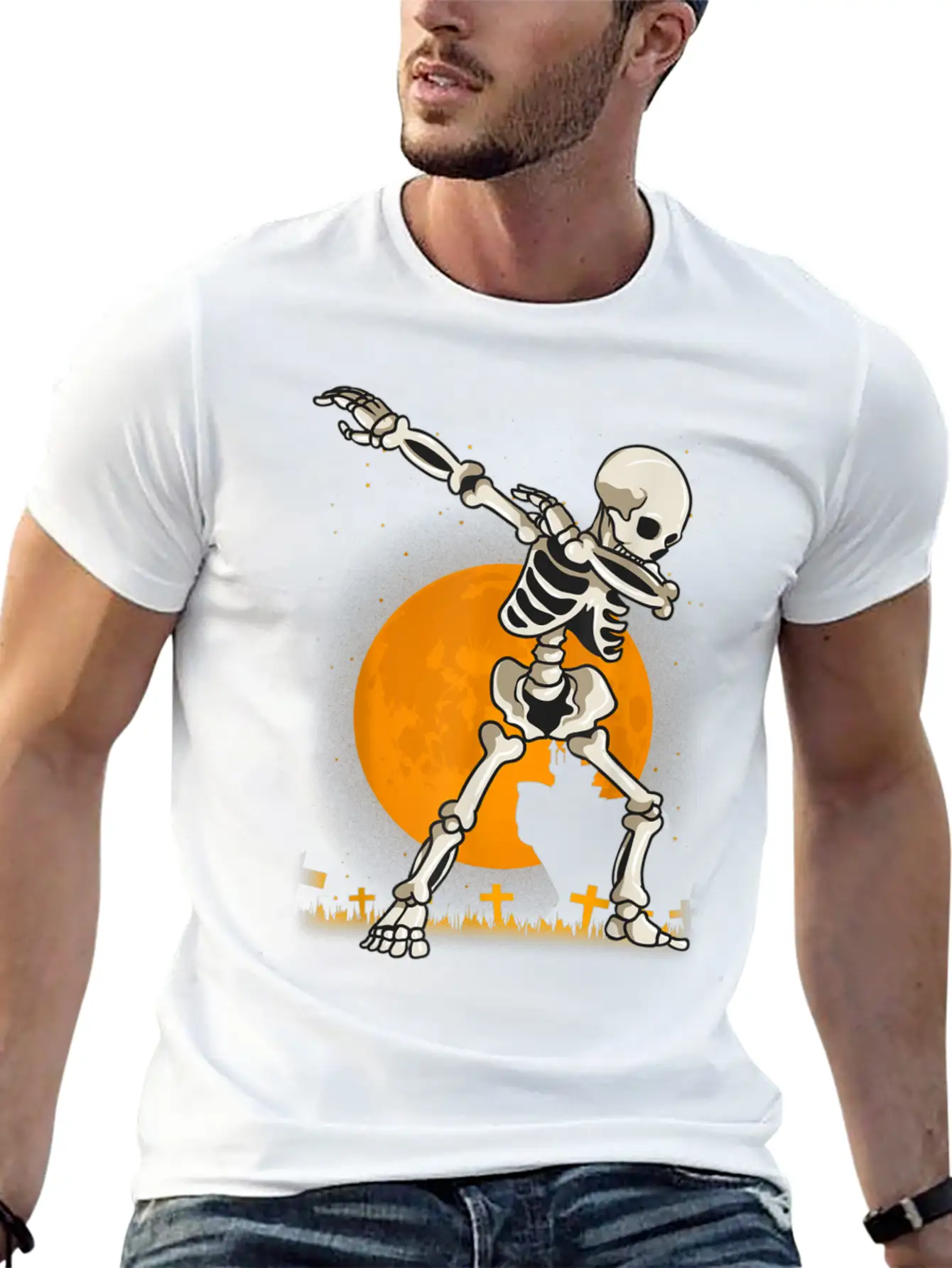 Halloween For Boys Kids Girl Dabbing Skeleton Comfortable Minimalist Graphic Tee – Summer Style Essential