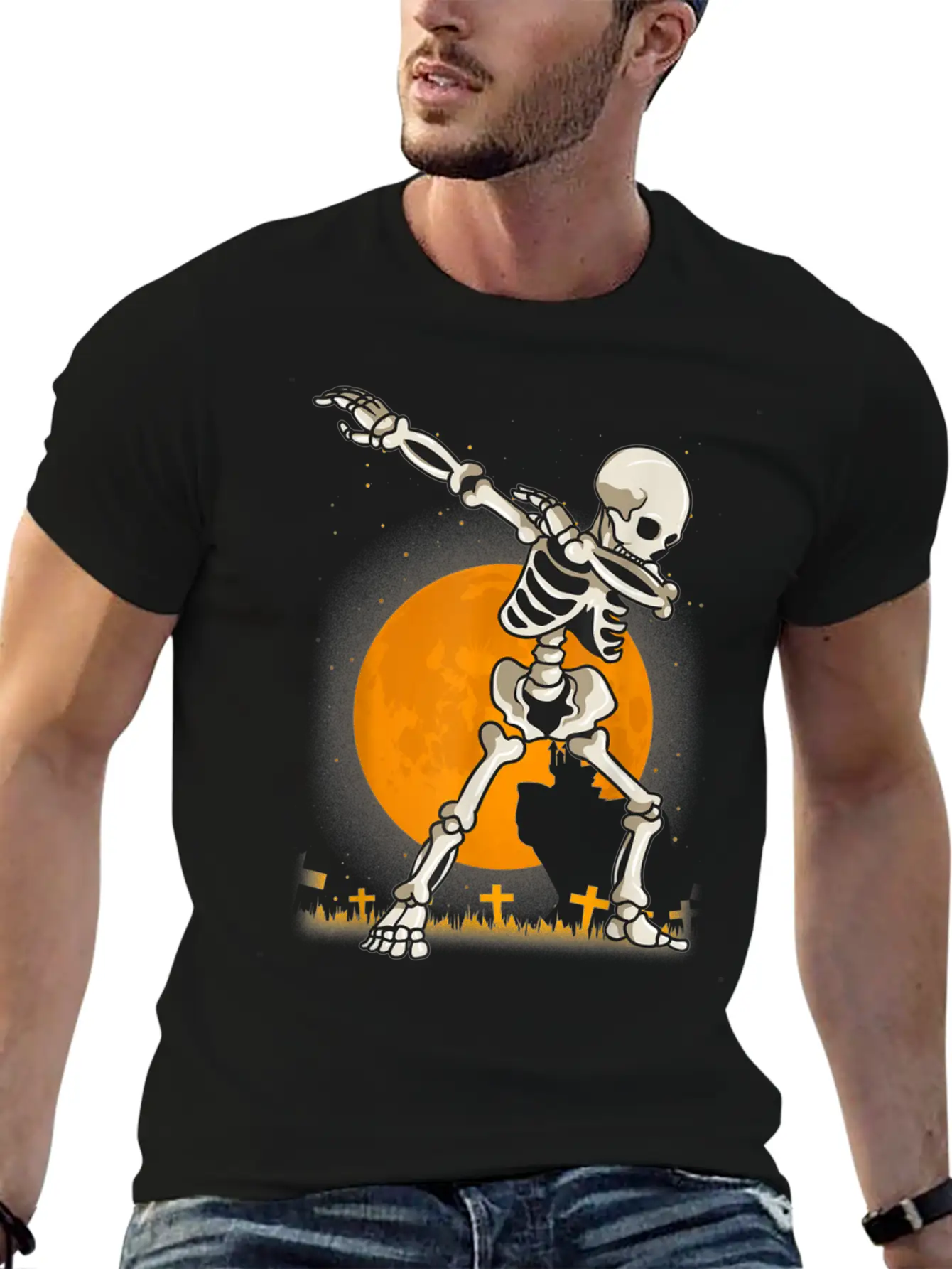 Halloween For Boys Kids Girl Dabbing Skeleton Comfortable Minimalist Graphic Tee – Summer Style Essential