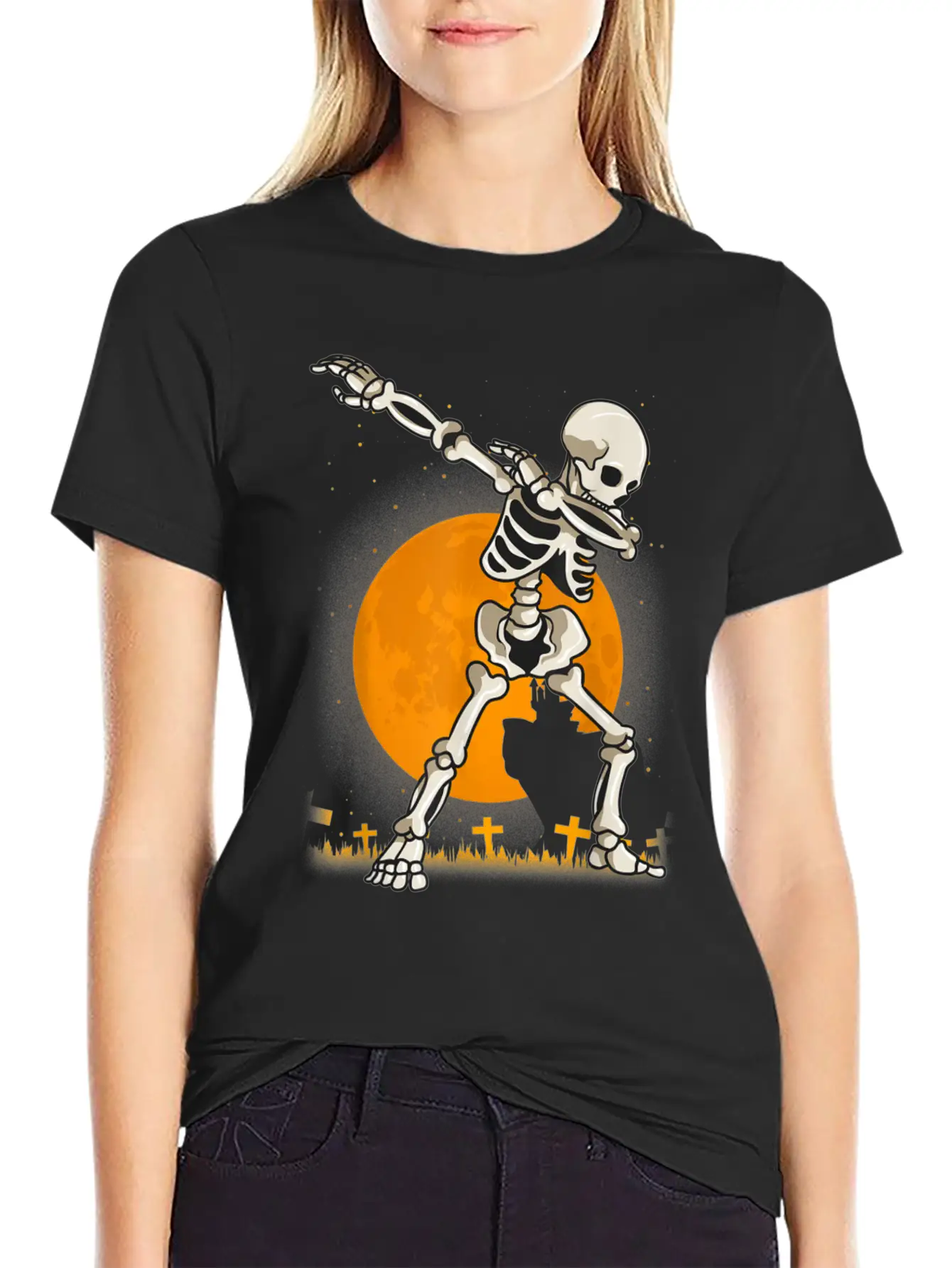 Halloween For Boys Kids Girl Dabbing Skeleton Comfortable Minimalist Graphic Tee – Summer Style Essential