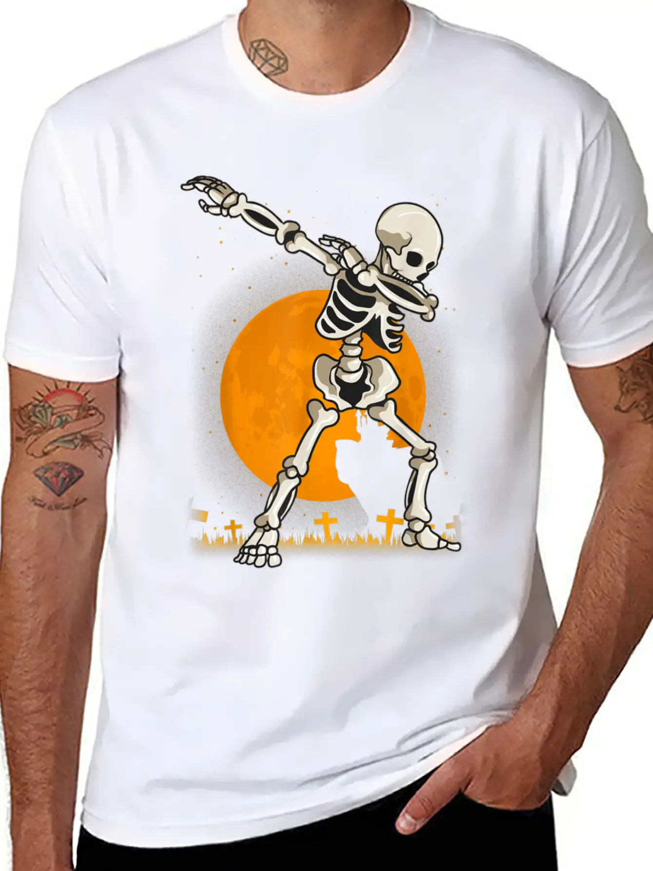 Halloween For Boys Kids Girl Dabbing Skeleton Comfortable Minimalist Graphic Tee – Summer Style Essential