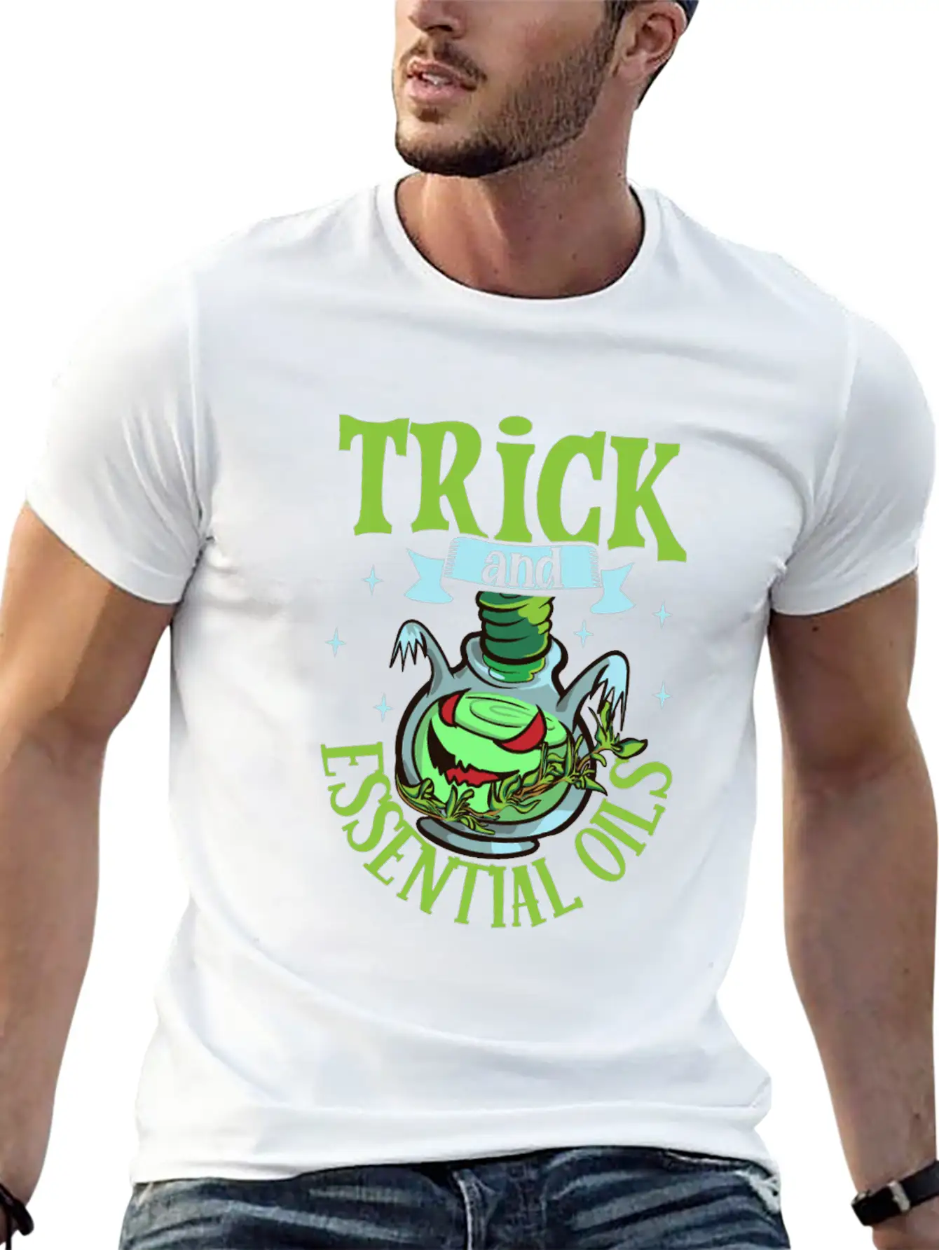 Halloween Horror Essential Oils Autumn Essential Unisex Short Sleeve Soft Cotton T-Shirt – Casual Everyday Wear