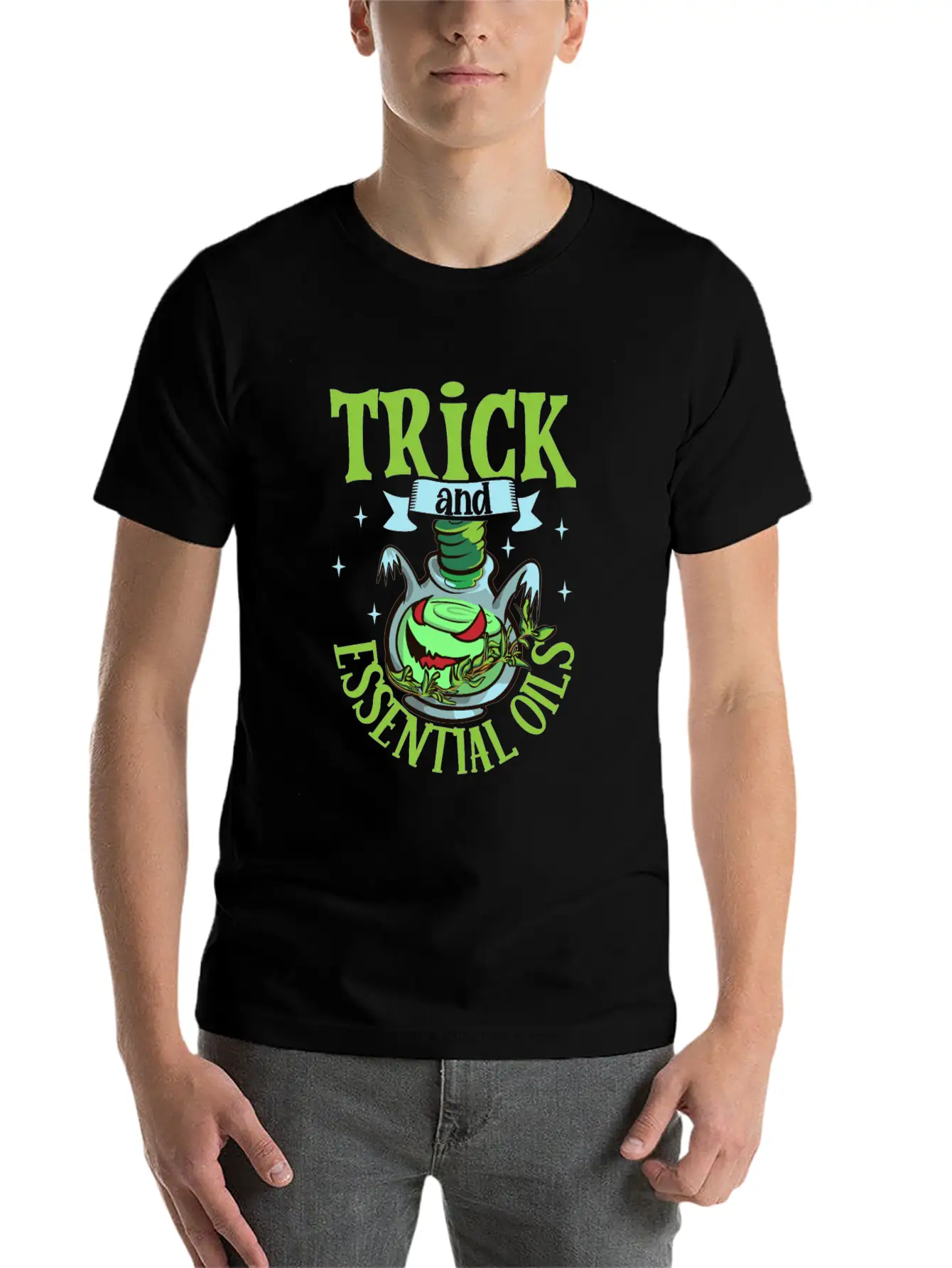 Halloween Horror Essential Oils Autumn Essential Unisex Short Sleeve Soft Cotton T-Shirt – Casual Everyday Wear