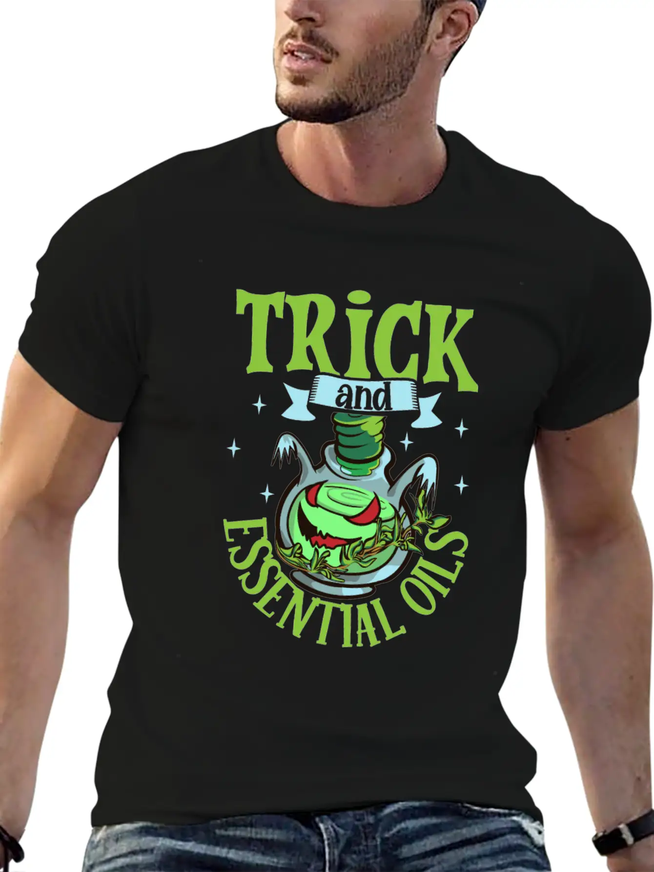 Halloween Horror Essential Oils Autumn Essential Unisex Short Sleeve Soft Cotton T-Shirt – Casual Everyday Wear