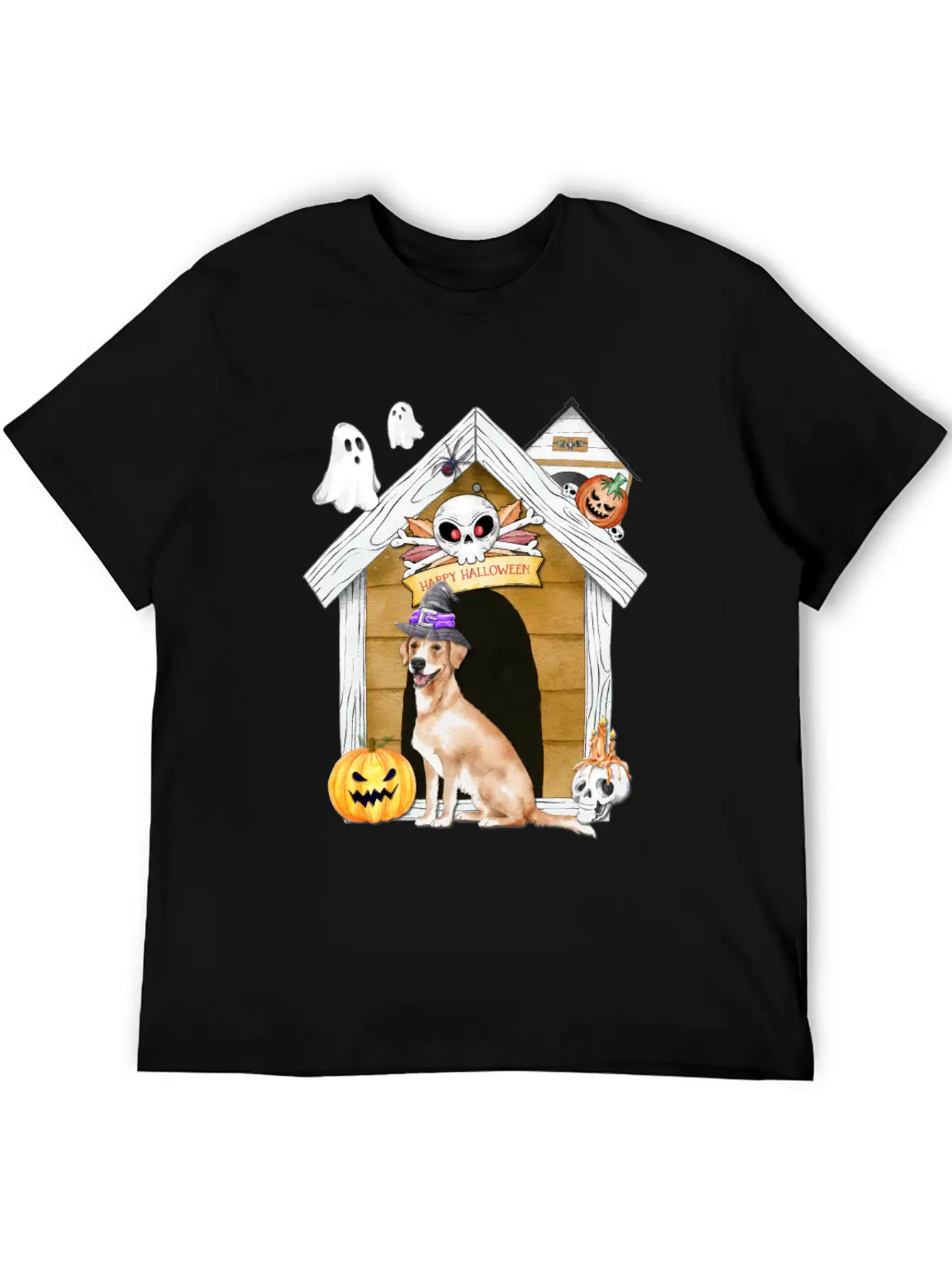 Halloween Labrador Retriever Dog Witch Unisex Casual T-Shirt – Clean Design For Daily Comfort