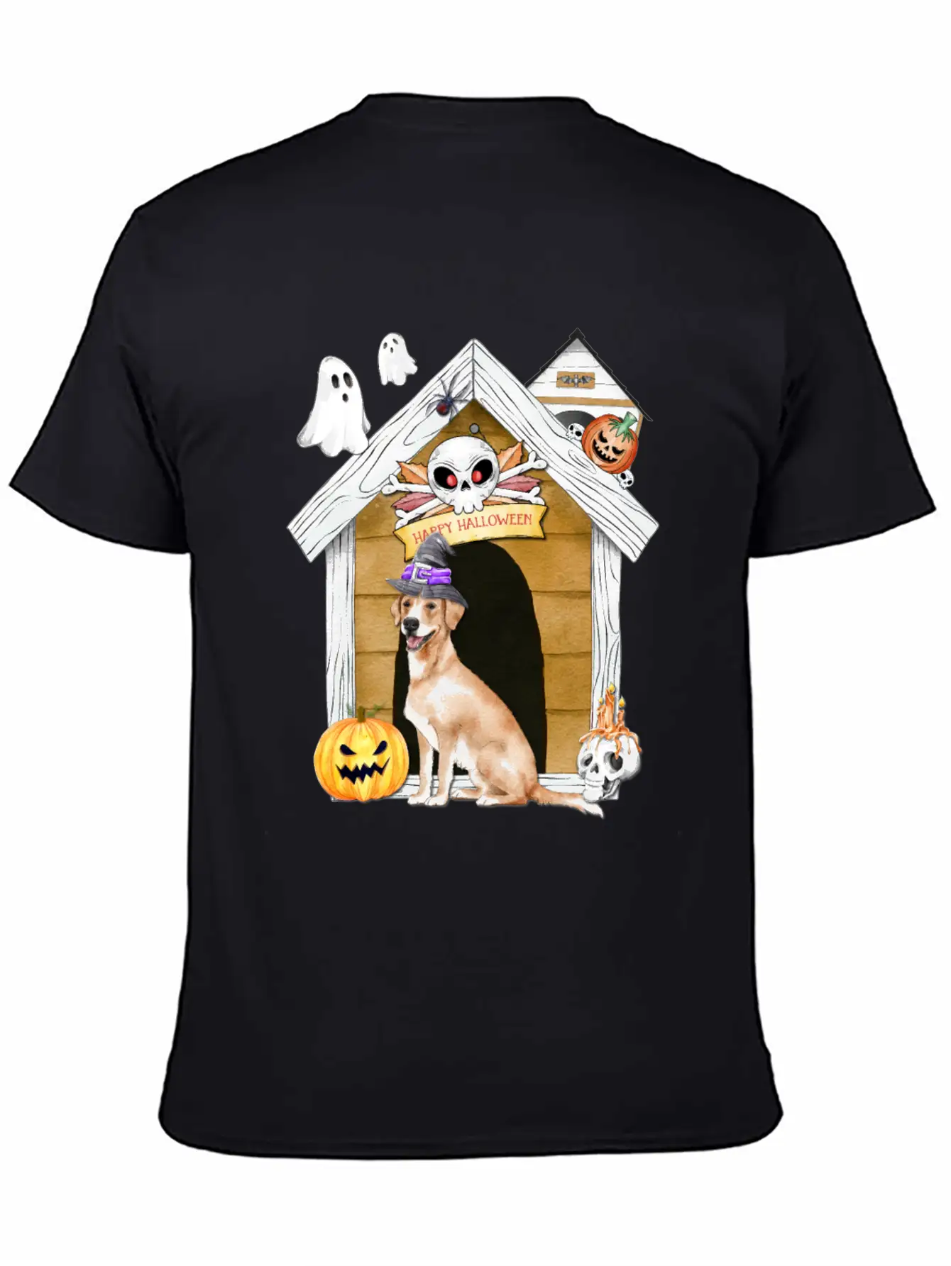 Halloween Labrador Retriever Dog Witch Unisex Casual T-Shirt – Clean Design For Daily Comfort
