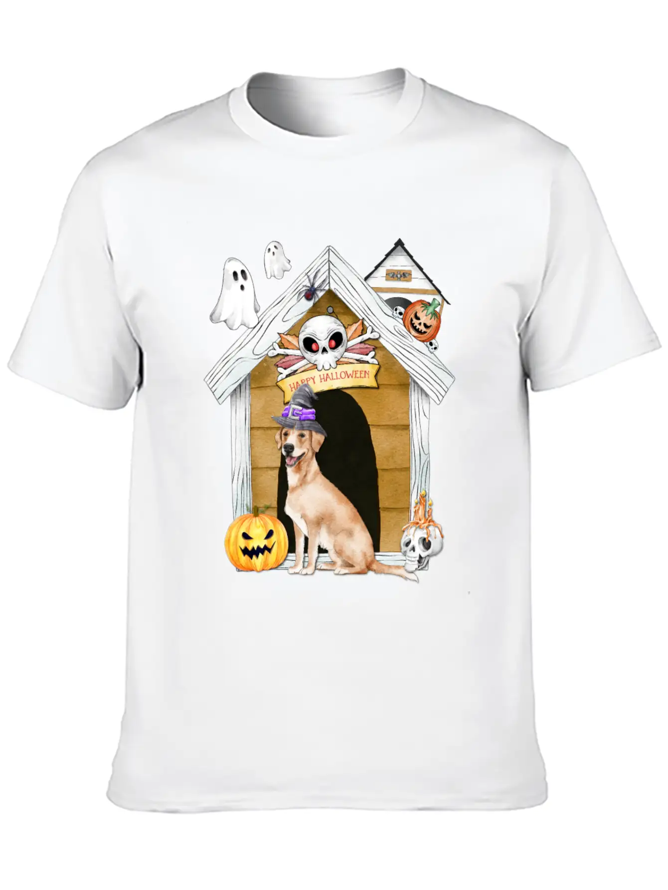 Halloween Labrador Retriever Dog Witch Unisex Casual T-Shirt – Clean Design For Daily Comfort