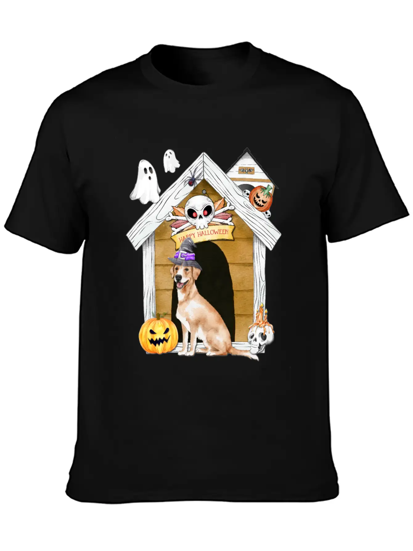 Halloween Labrador Retriever Dog Witch Unisex Casual T-Shirt – Clean Design For Daily Comfort