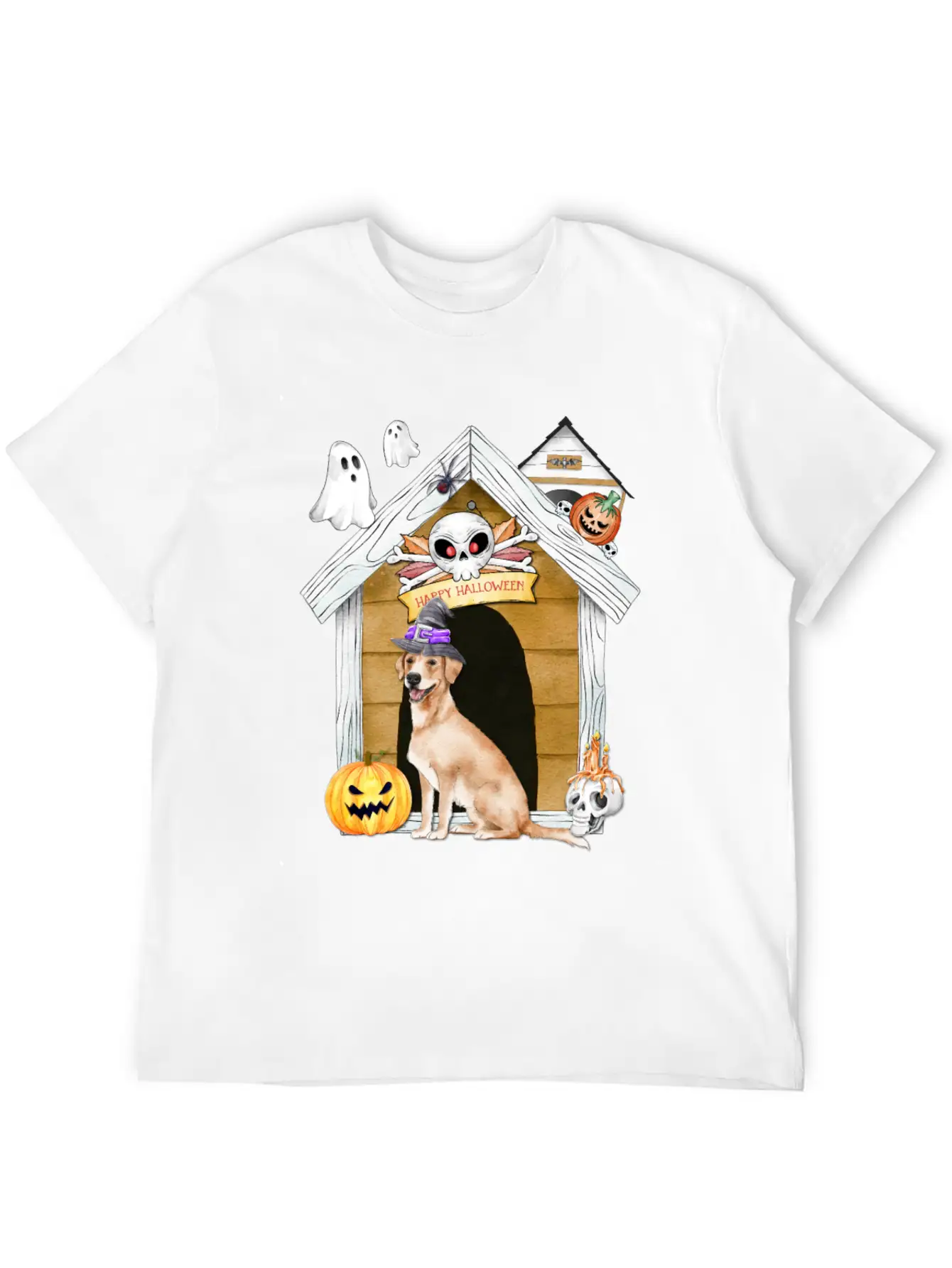 Halloween Labrador Retriever Dog Witch Unisex Casual T-Shirt – Clean Design For Daily Comfort