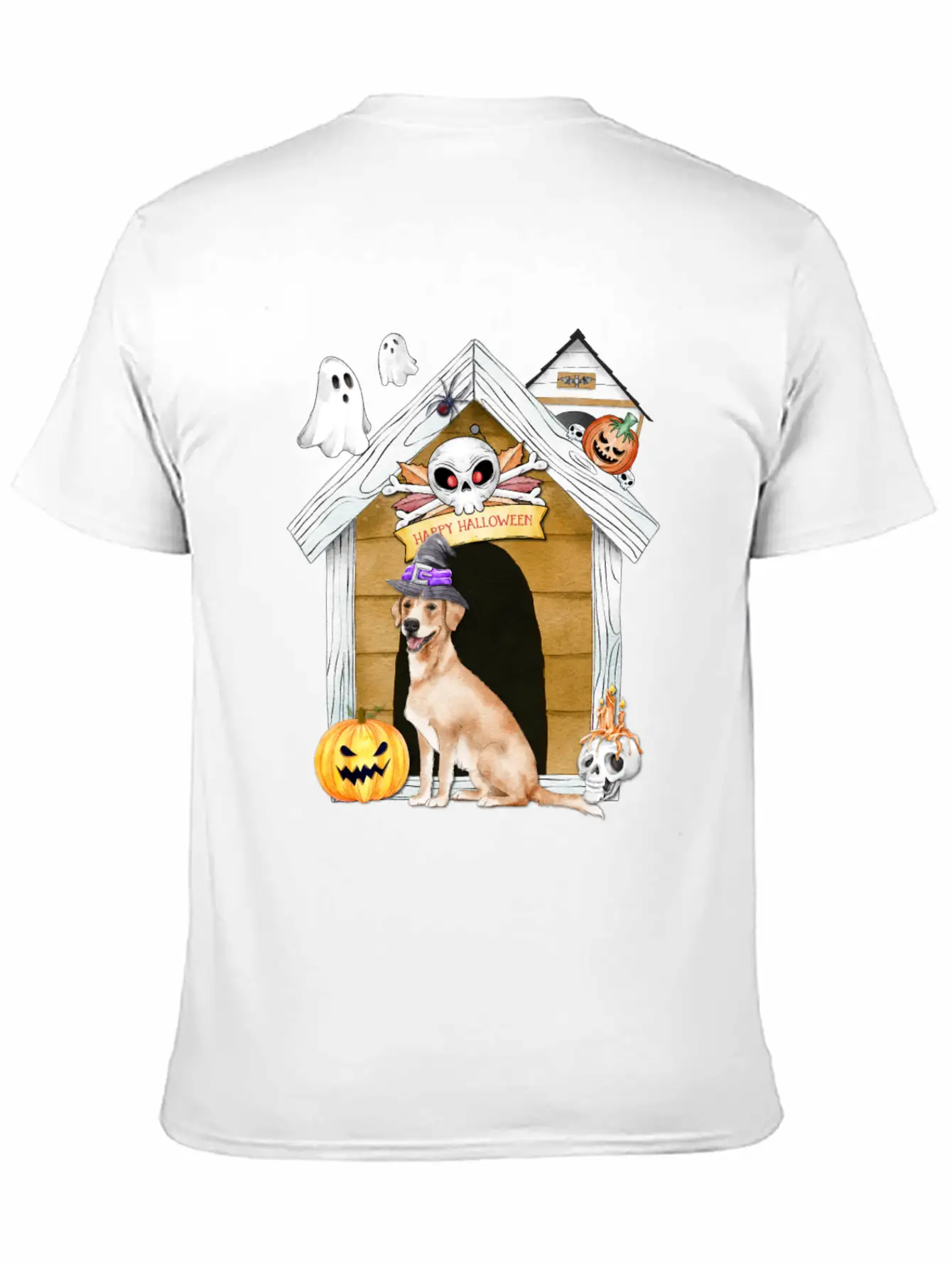 Halloween Labrador Retriever Dog Witch Unisex Casual T-Shirt – Clean Design For Daily Comfort