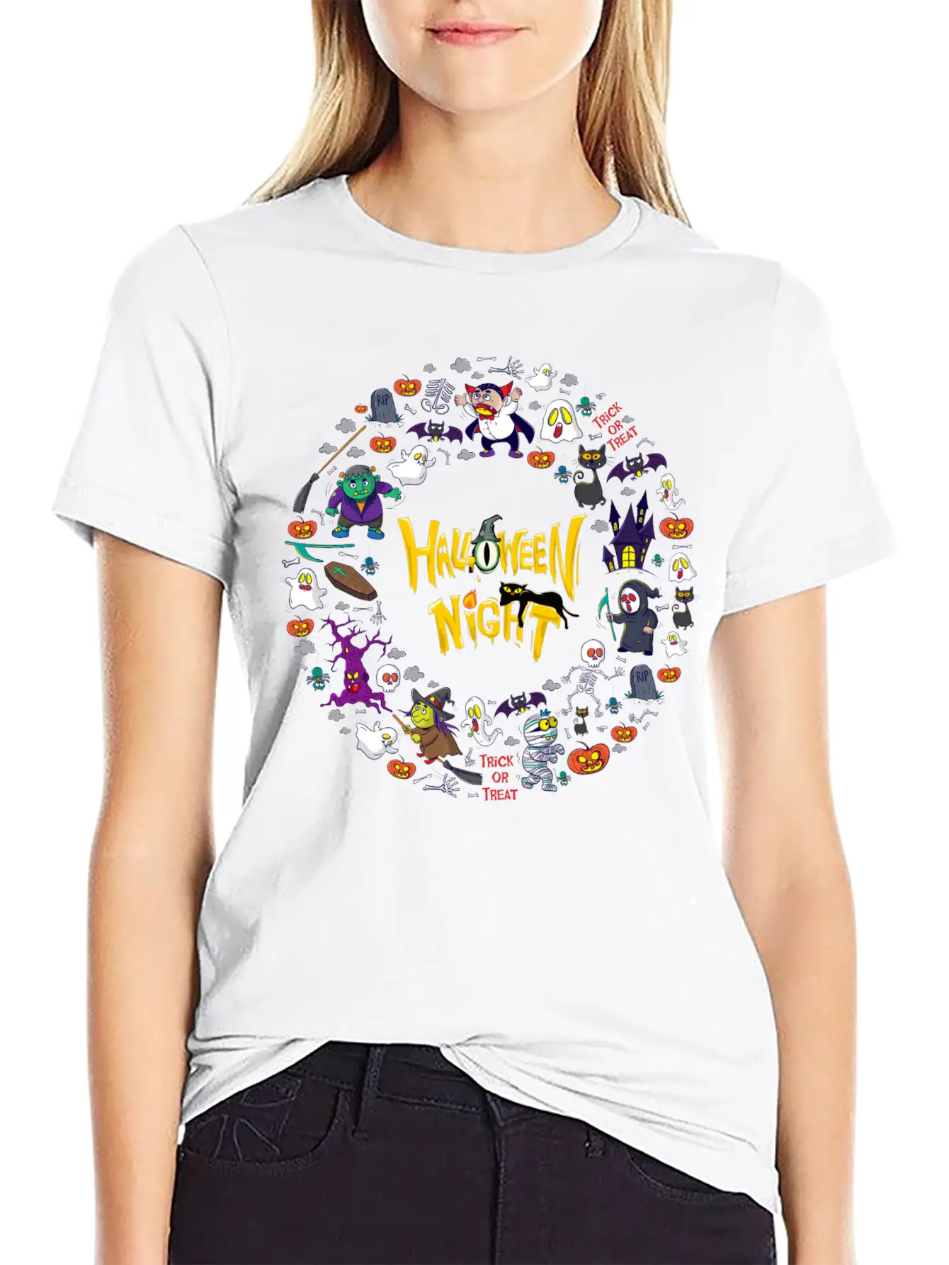 Halloween Night Stylish Everyday T-Shirt – Unisex Basic Cotton Tee