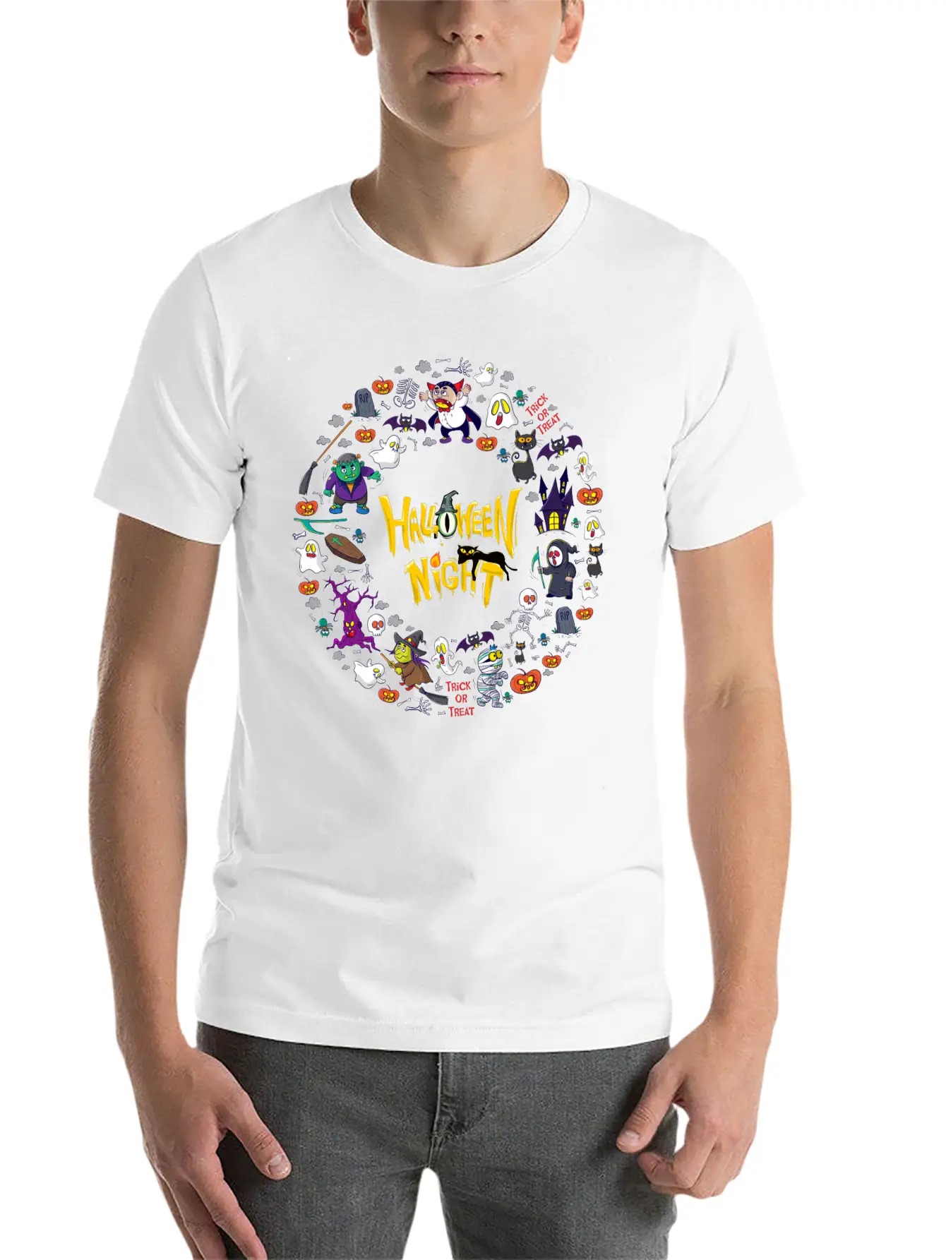 Halloween Night Stylish Everyday T-Shirt – Unisex Basic Cotton Tee