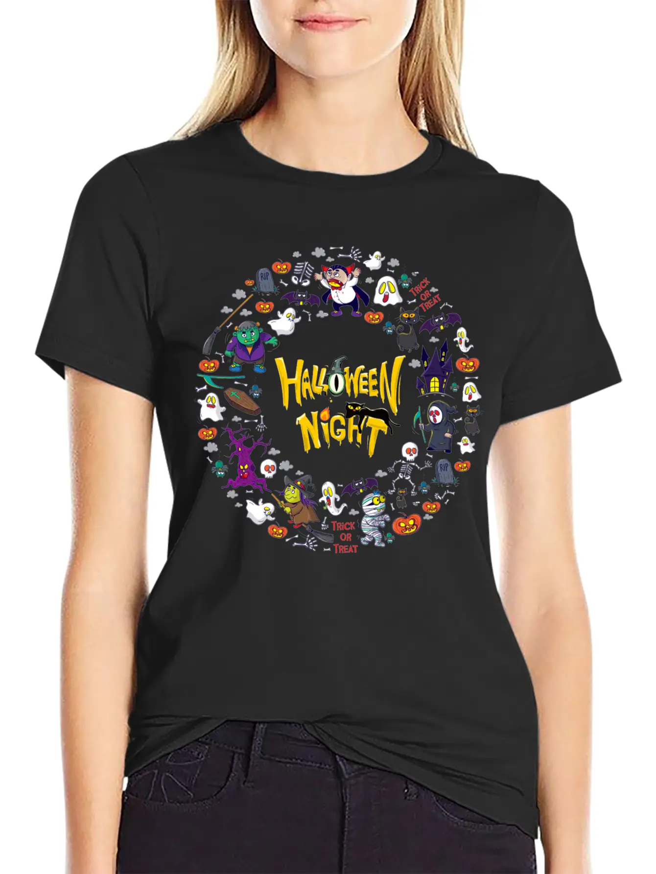 Halloween Night Stylish Everyday T-Shirt – Unisex Basic Cotton Tee