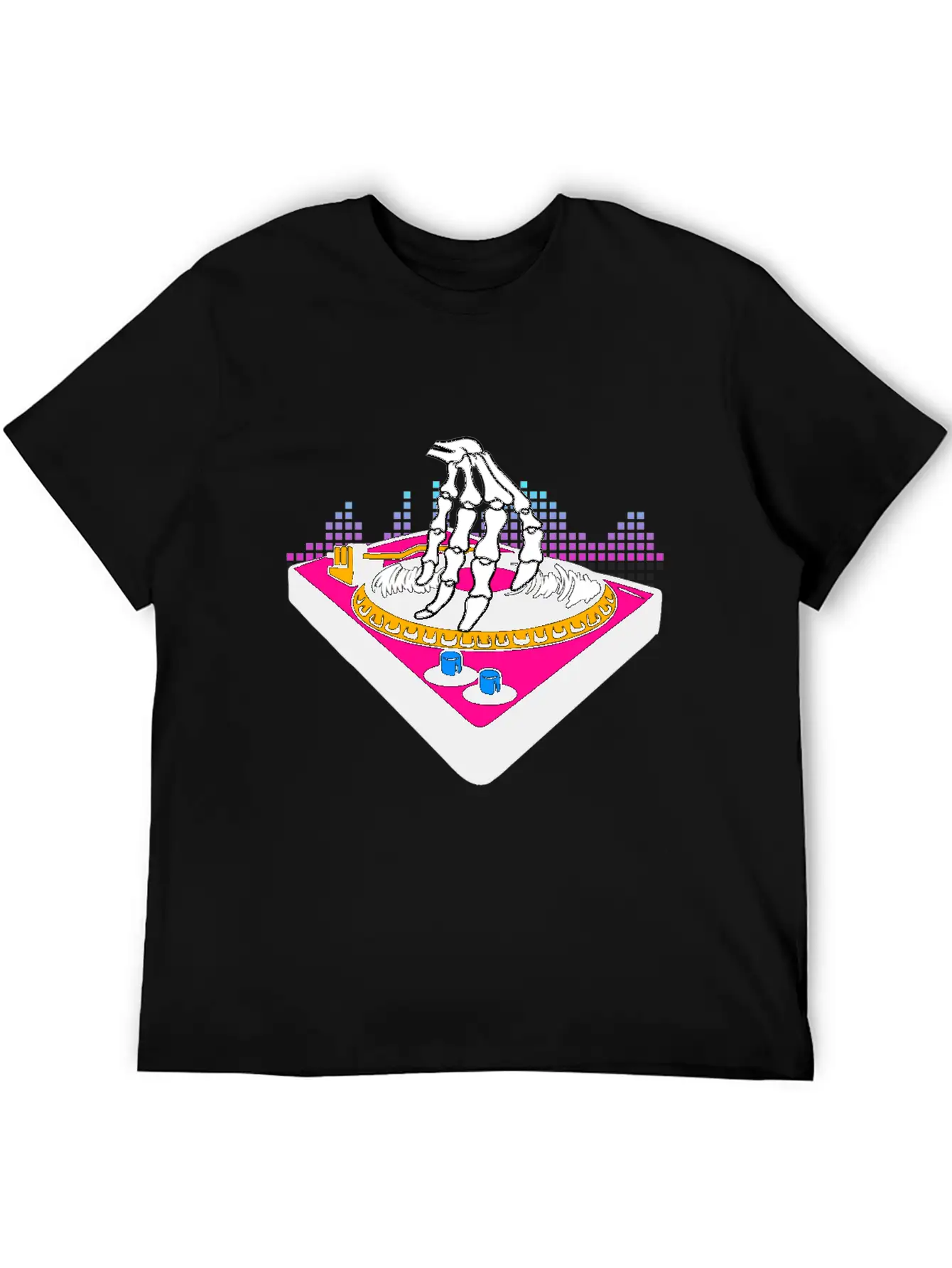 Halloween Party Skeleton Hands Disk Party Basic Graphic T-Shirt – Daily Comfort In Soft Cotton