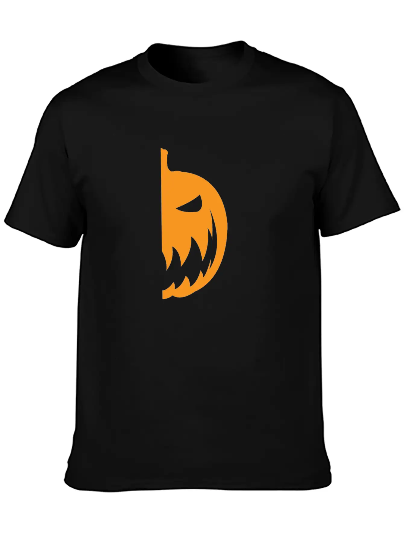 Halloween Pumpkin Half Smile Funny Matching Part 1 Basic Graphic T-Shirt – Daily Comfort In Soft Cotton