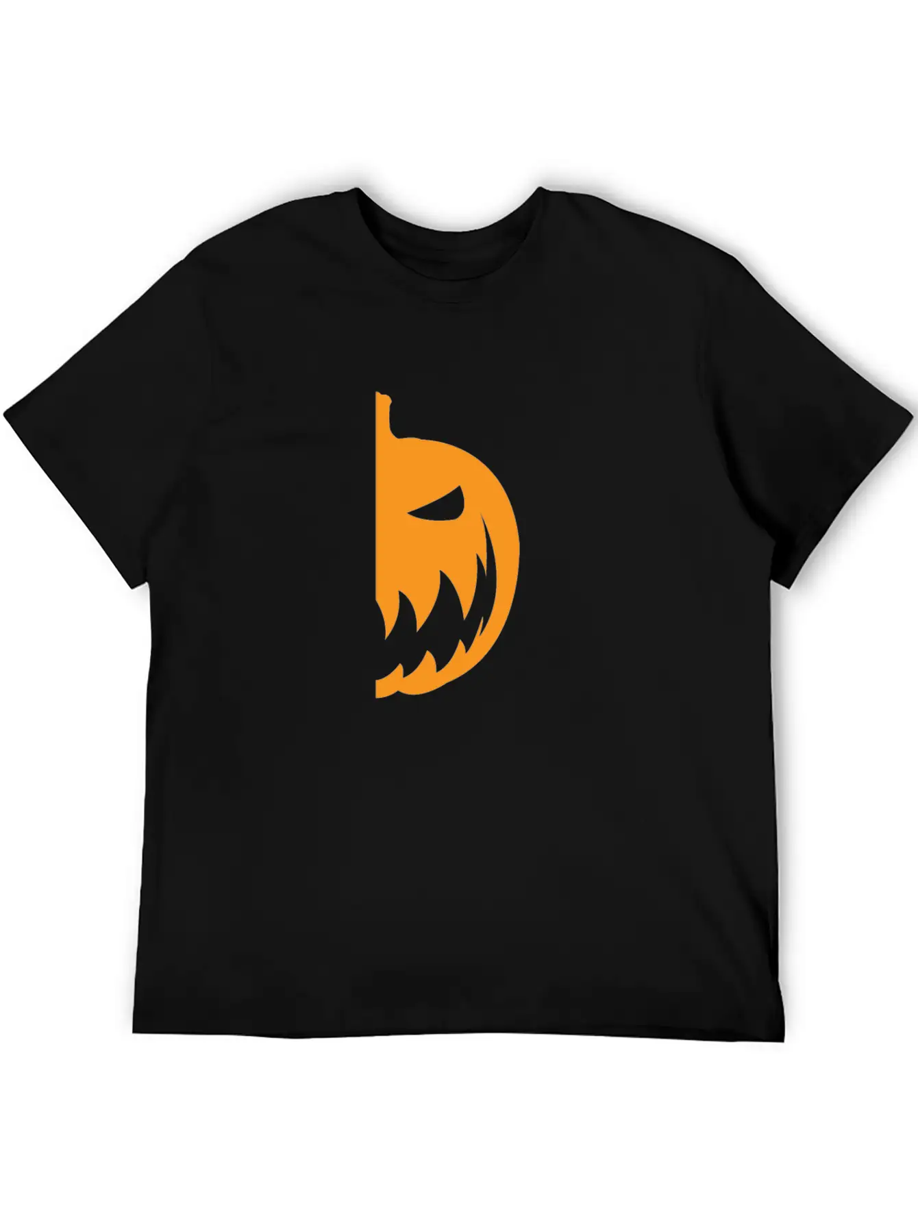 Halloween Pumpkin Half Smile Funny Matching Part 1 Basic Graphic T-Shirt – Daily Comfort In Soft Cotton