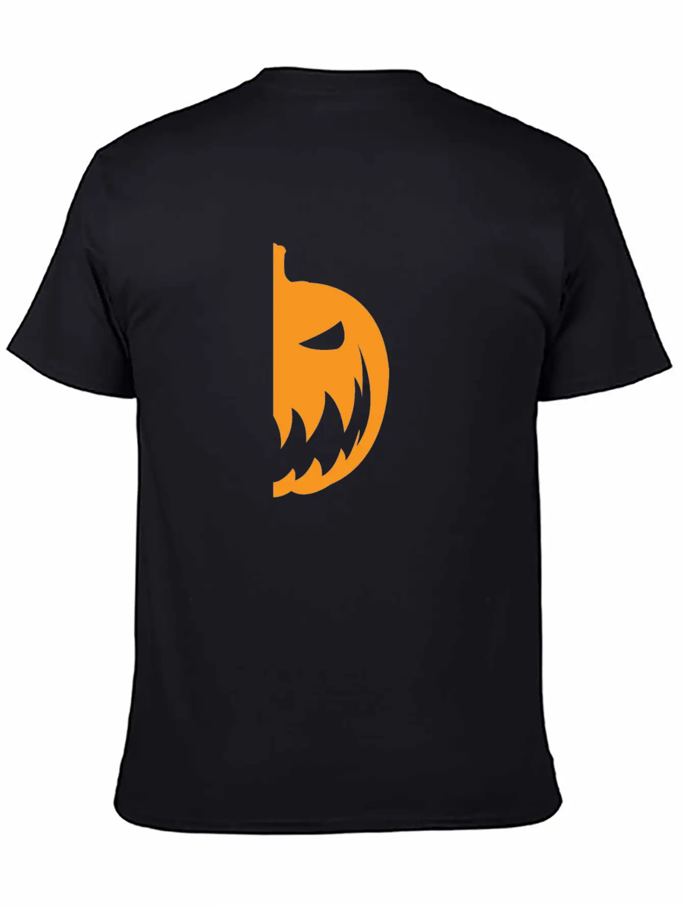 Halloween Pumpkin Half Smile Funny Matching Part 1 Basic Graphic T-Shirt – Daily Comfort In Soft Cotton