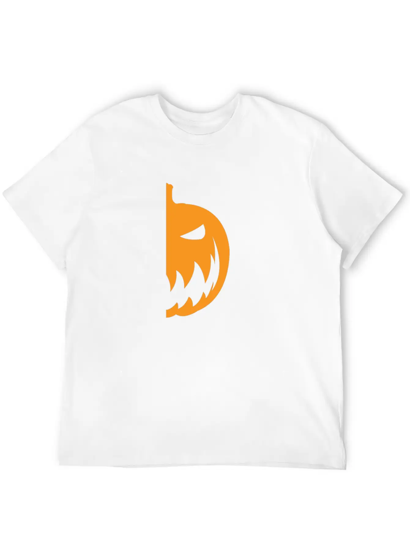 Halloween Pumpkin Half Smile Funny Matching Part 1 Basic Graphic T-Shirt – Daily Comfort In Soft Cotton