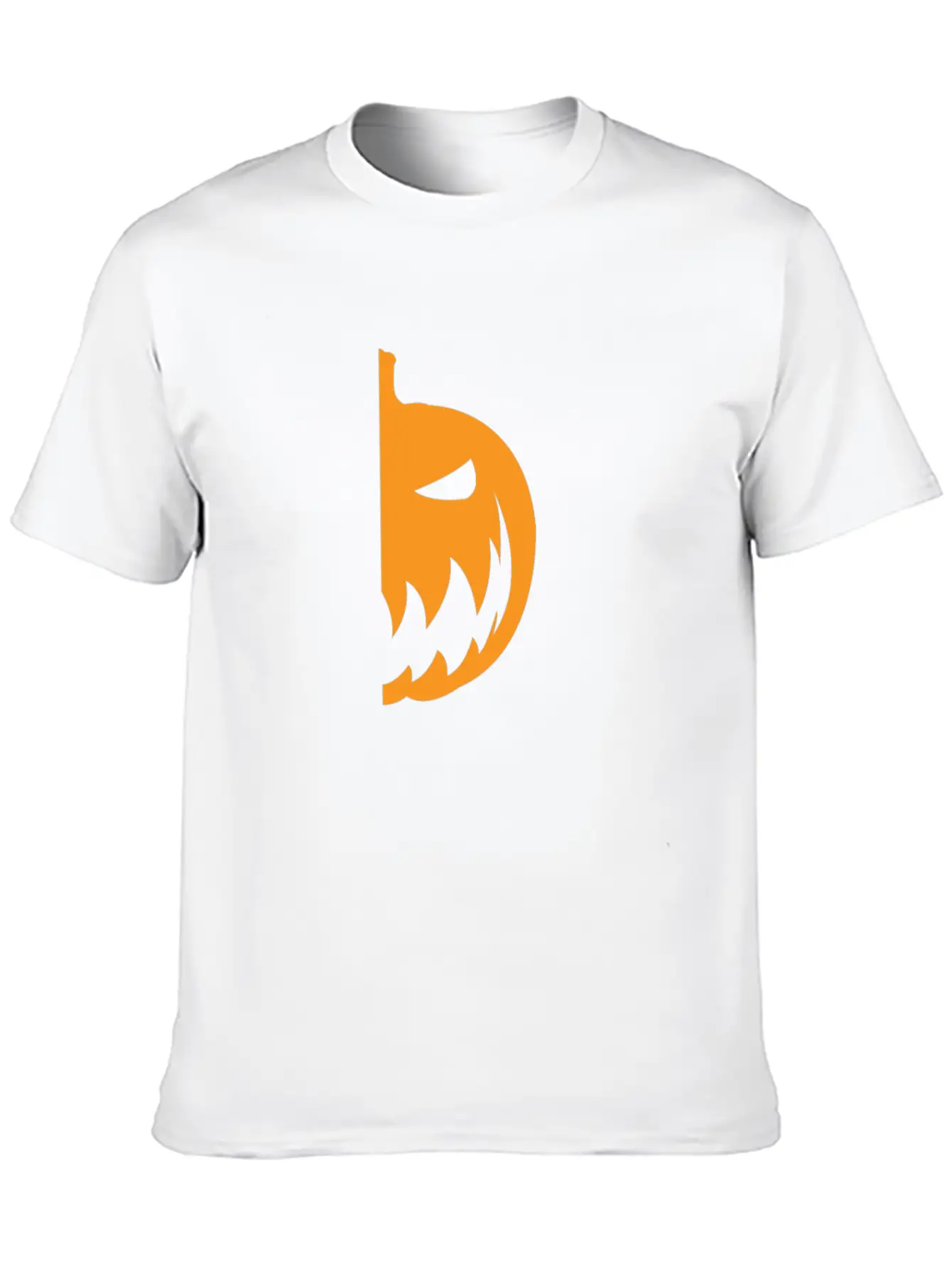 Halloween Pumpkin Half Smile Funny Matching Part 1 Basic Graphic T-Shirt – Daily Comfort In Soft Cotton