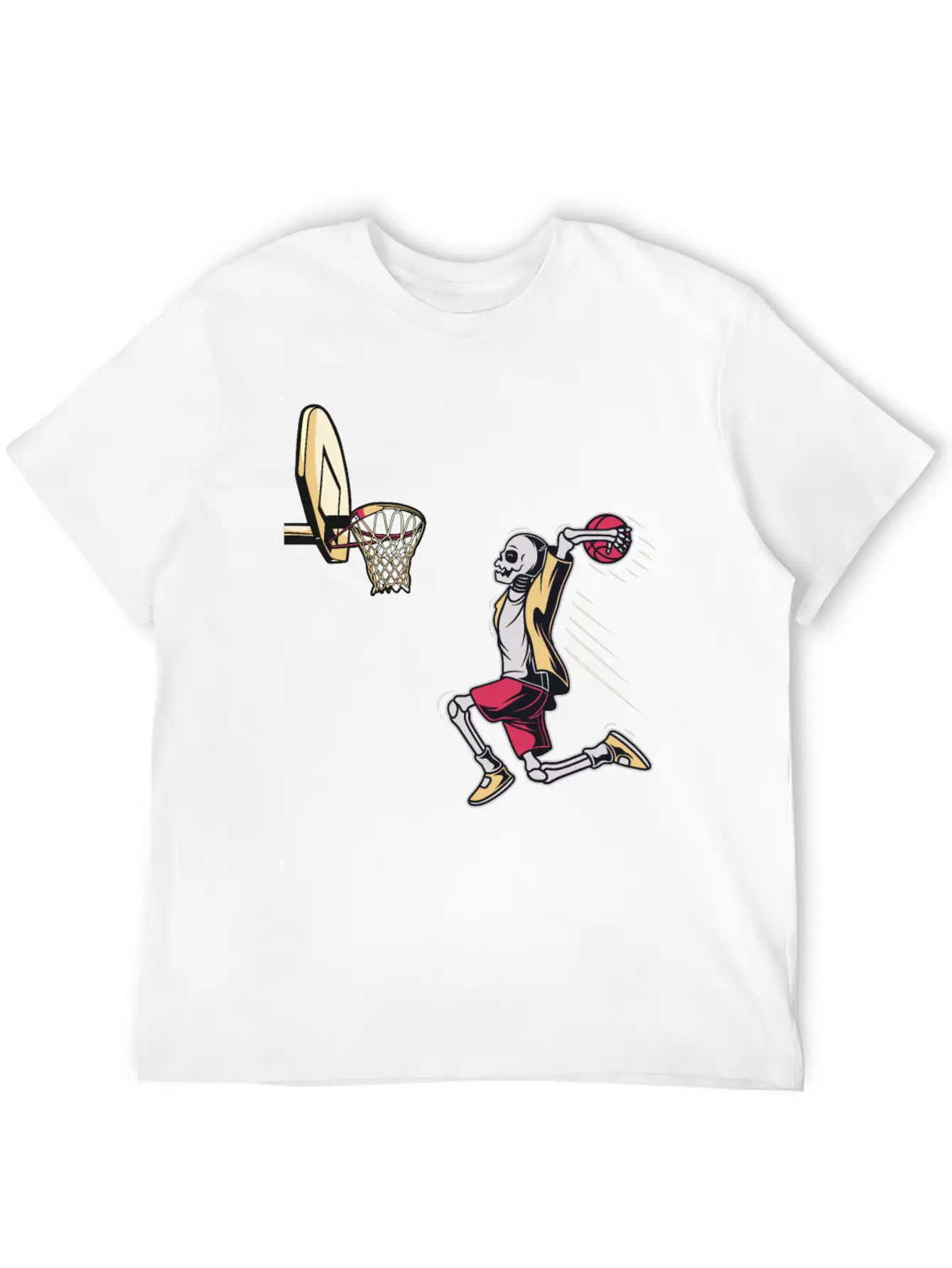 Halloween Skeleton Basketball Player Costume Skull Unisex Short Sleeve Soft Cotton T-Shirt – Casual Everyday Wear