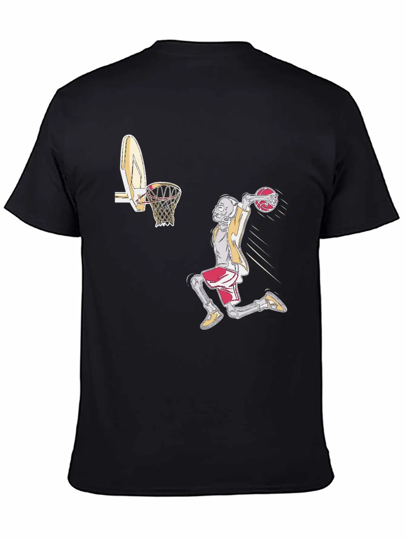 Halloween Skeleton Basketball Player Costume Skull Unisex Short Sleeve Soft Cotton T-Shirt – Casual Everyday Wear