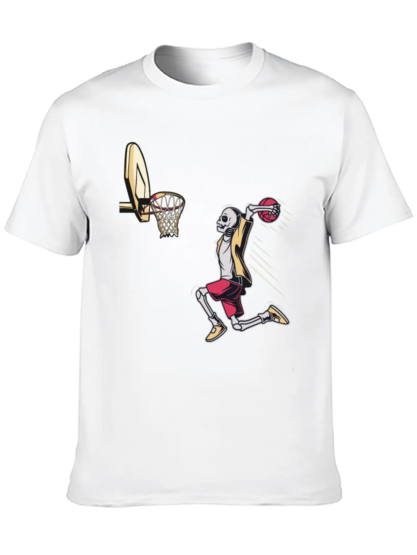 Halloween Skeleton Basketball Player Costume Skull Unisex Short Sleeve Soft Cotton T-Shirt – Casual Everyday Wear