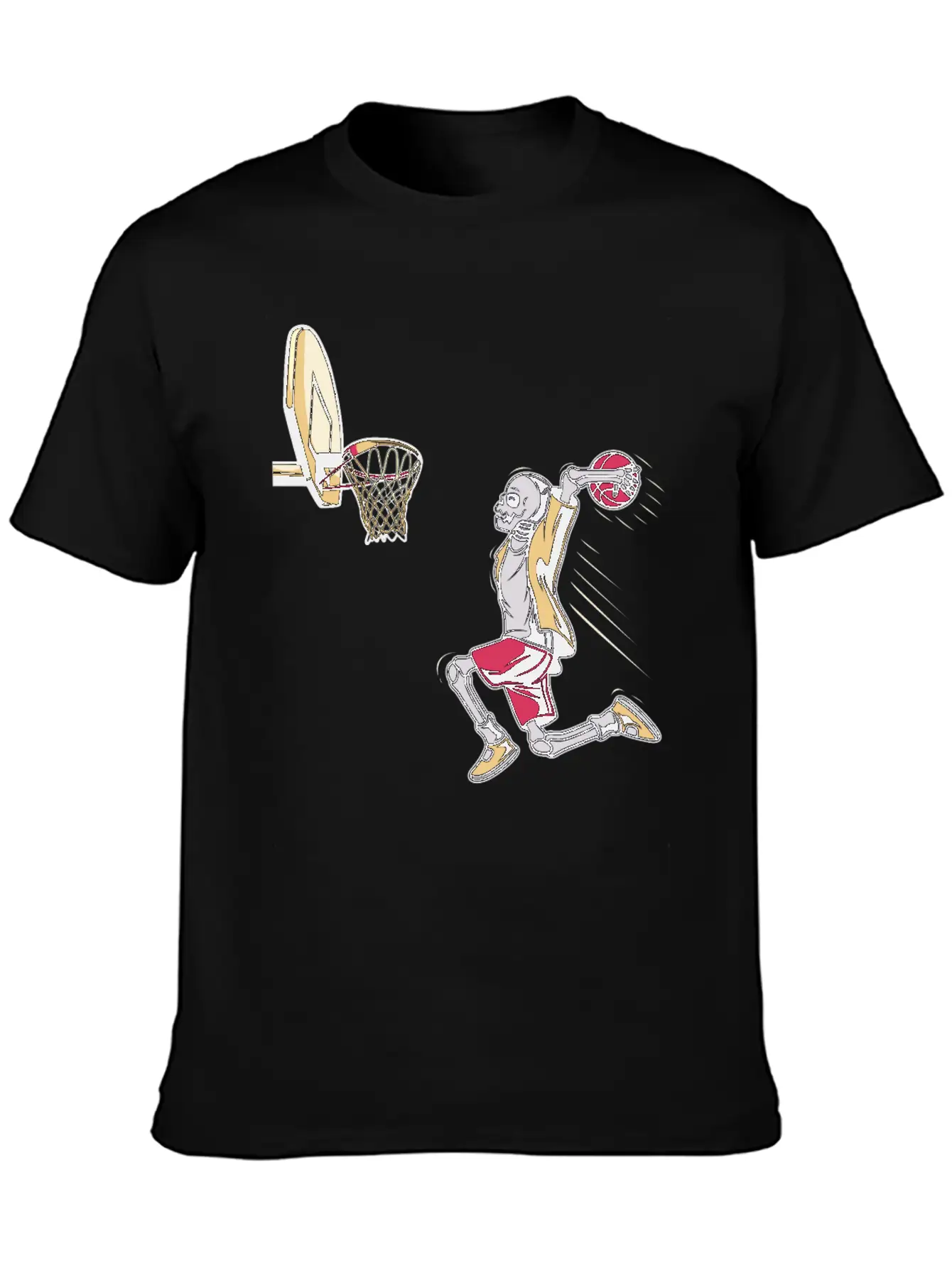 Halloween Skeleton Basketball Player Costume Skull Unisex Short Sleeve Soft Cotton T-Shirt – Casual Everyday Wear