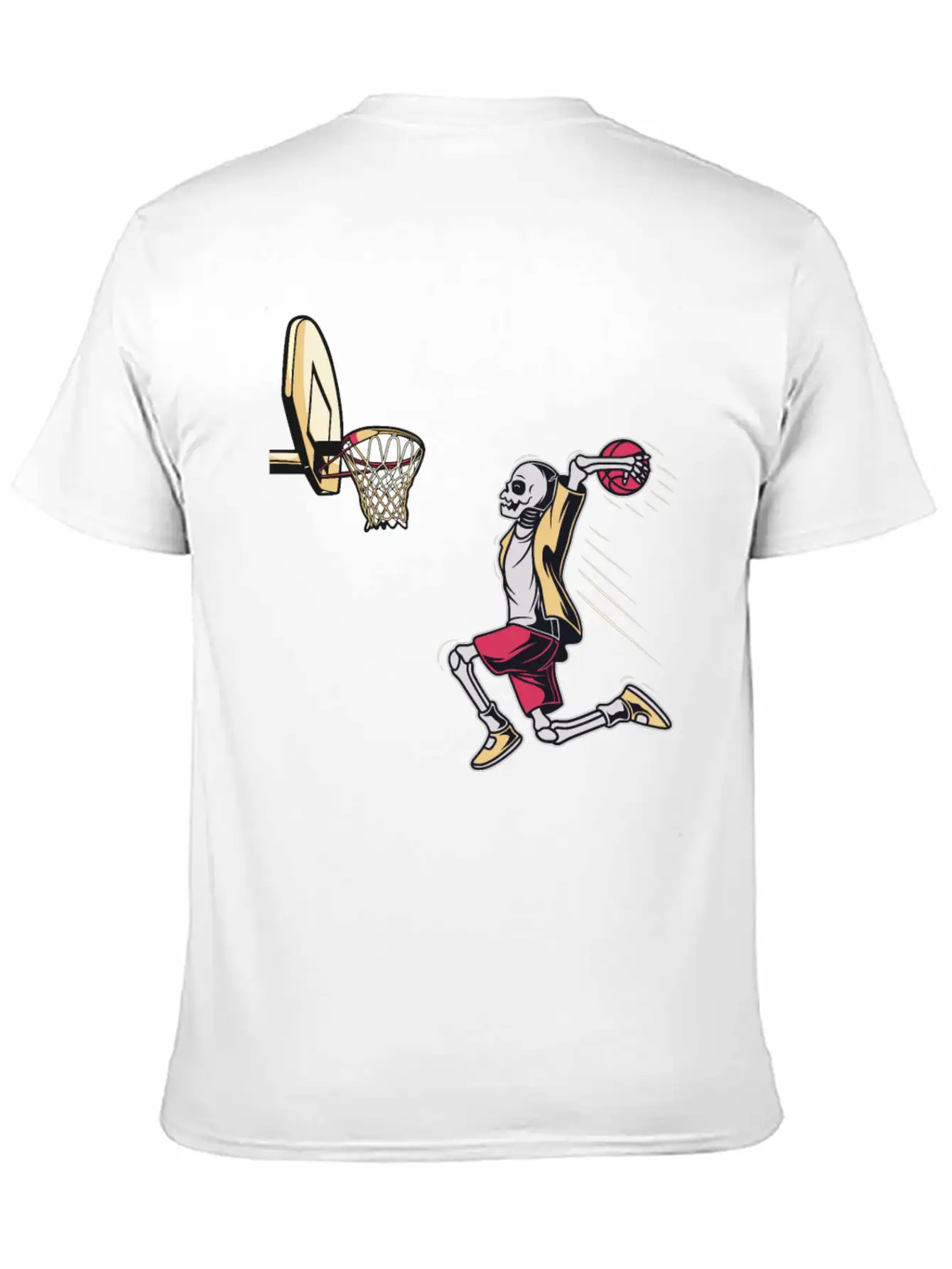 Halloween Skeleton Basketball Player Costume Skull Unisex Short Sleeve Soft Cotton T-Shirt – Casual Everyday Wear