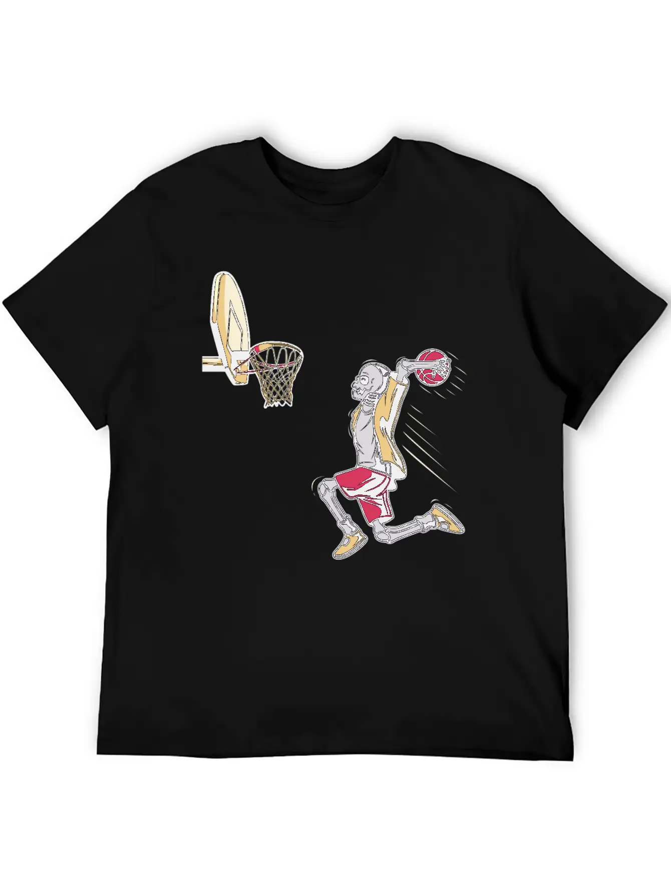 Halloween Skeleton Basketball Player Costume Skull Unisex Short Sleeve Soft Cotton T-Shirt – Casual Everyday Wear
