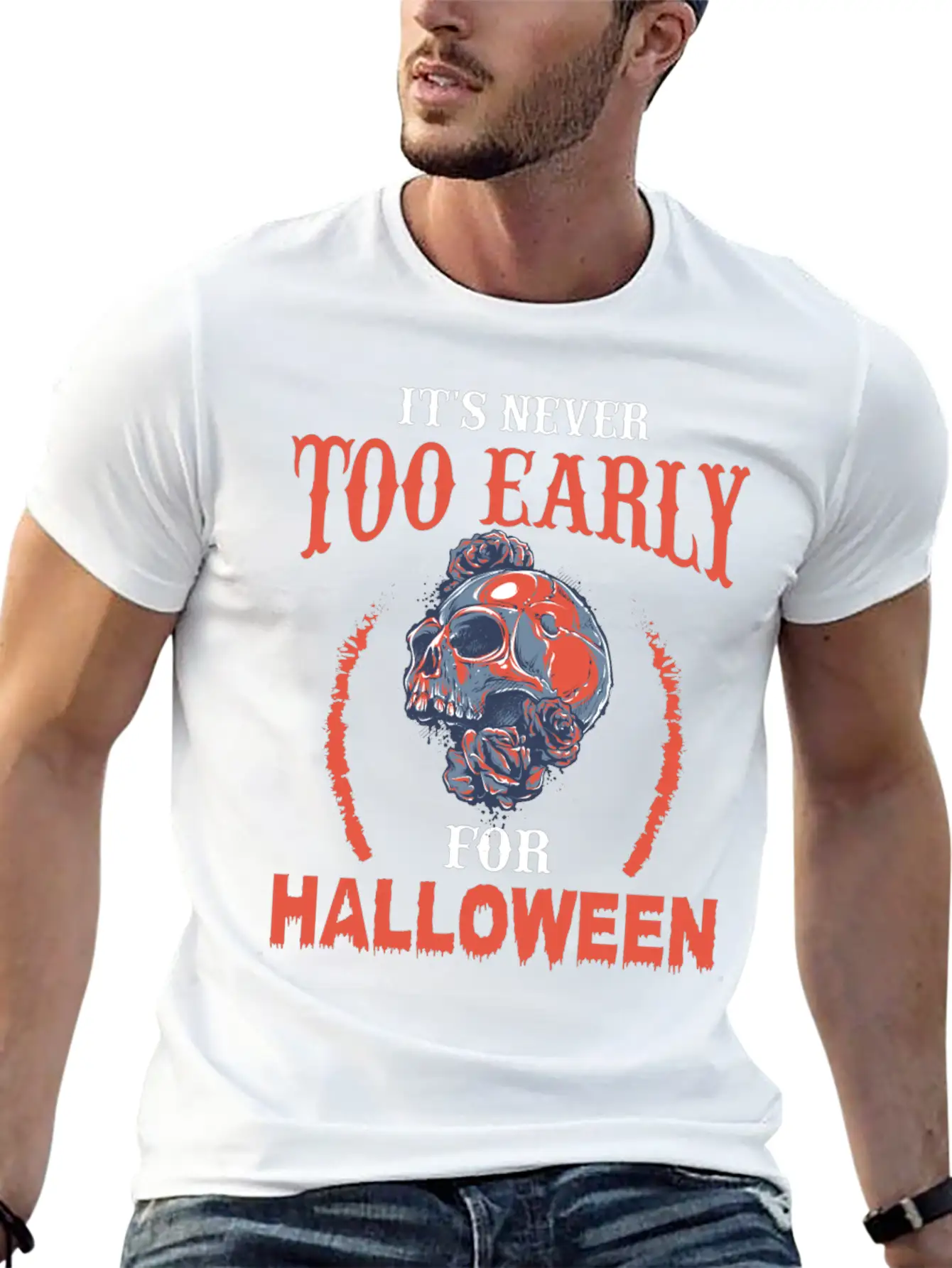 Halloween Skull Essential Unisex Summer Tee – Soft Cotton Casual Fit