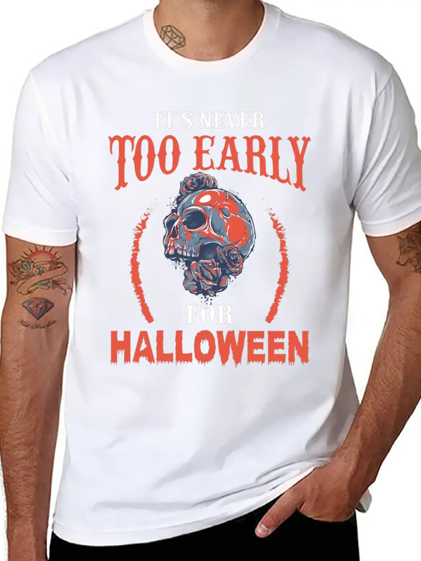 Halloween Skull Essential Unisex Summer Tee – Soft Cotton Casual Fit