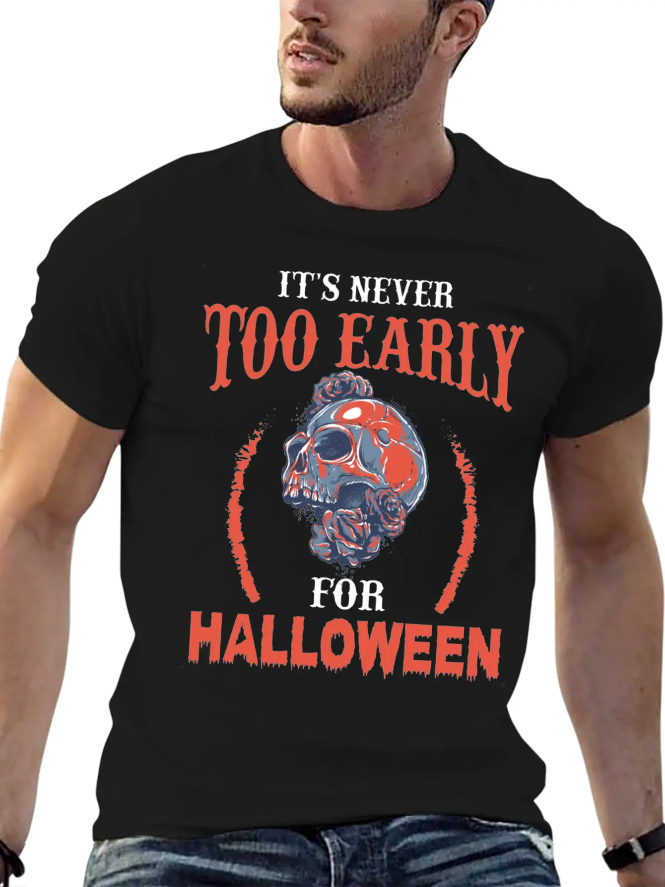 Halloween Skull Essential Unisex Summer Tee – Soft Cotton Casual Fit