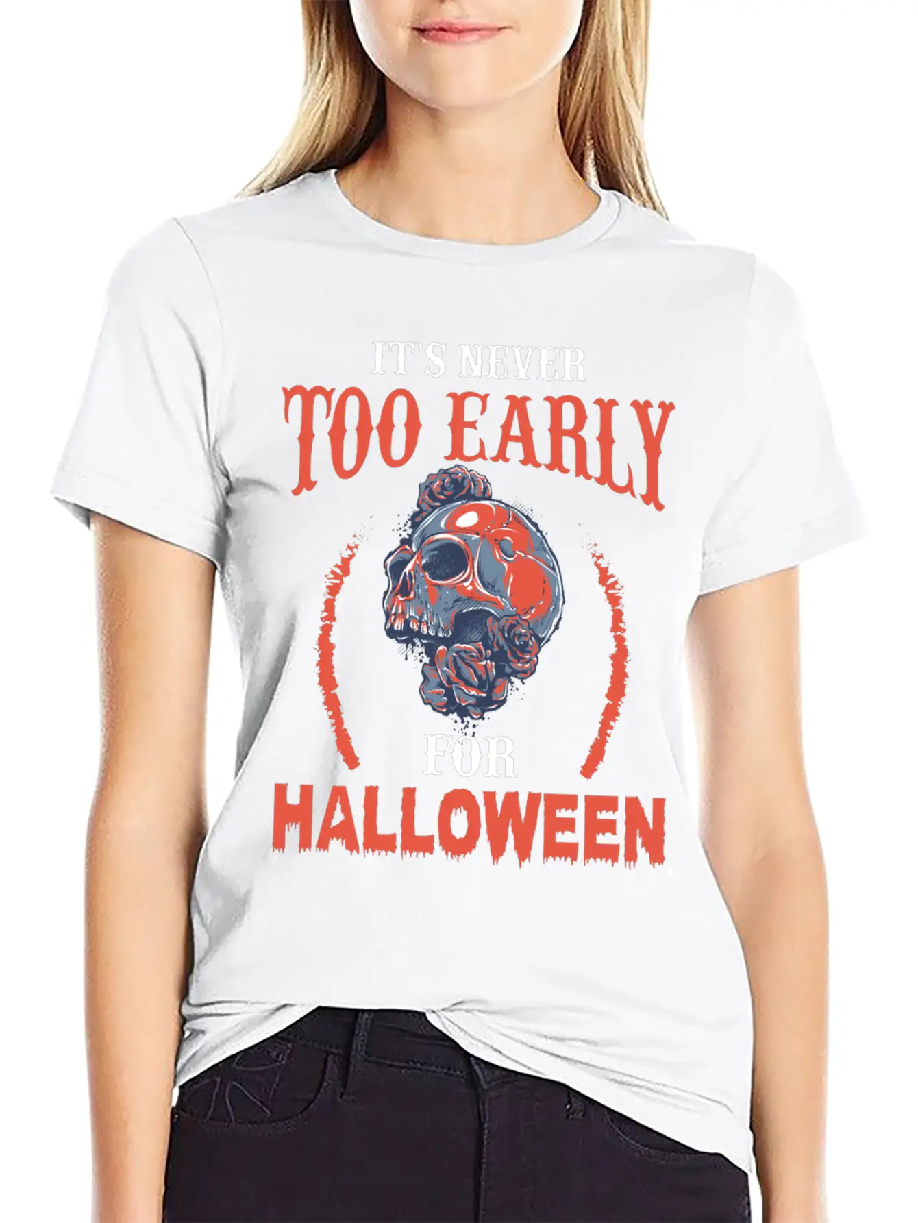 Halloween Skull Essential Unisex Summer Tee – Soft Cotton Casual Fit