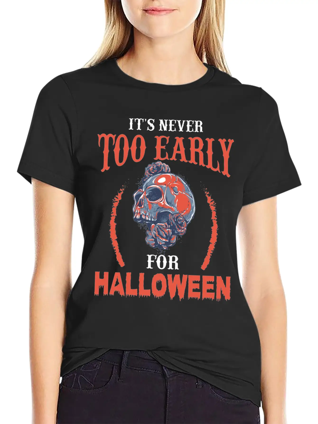 Halloween Skull Essential Unisex Summer Tee – Soft Cotton Casual Fit